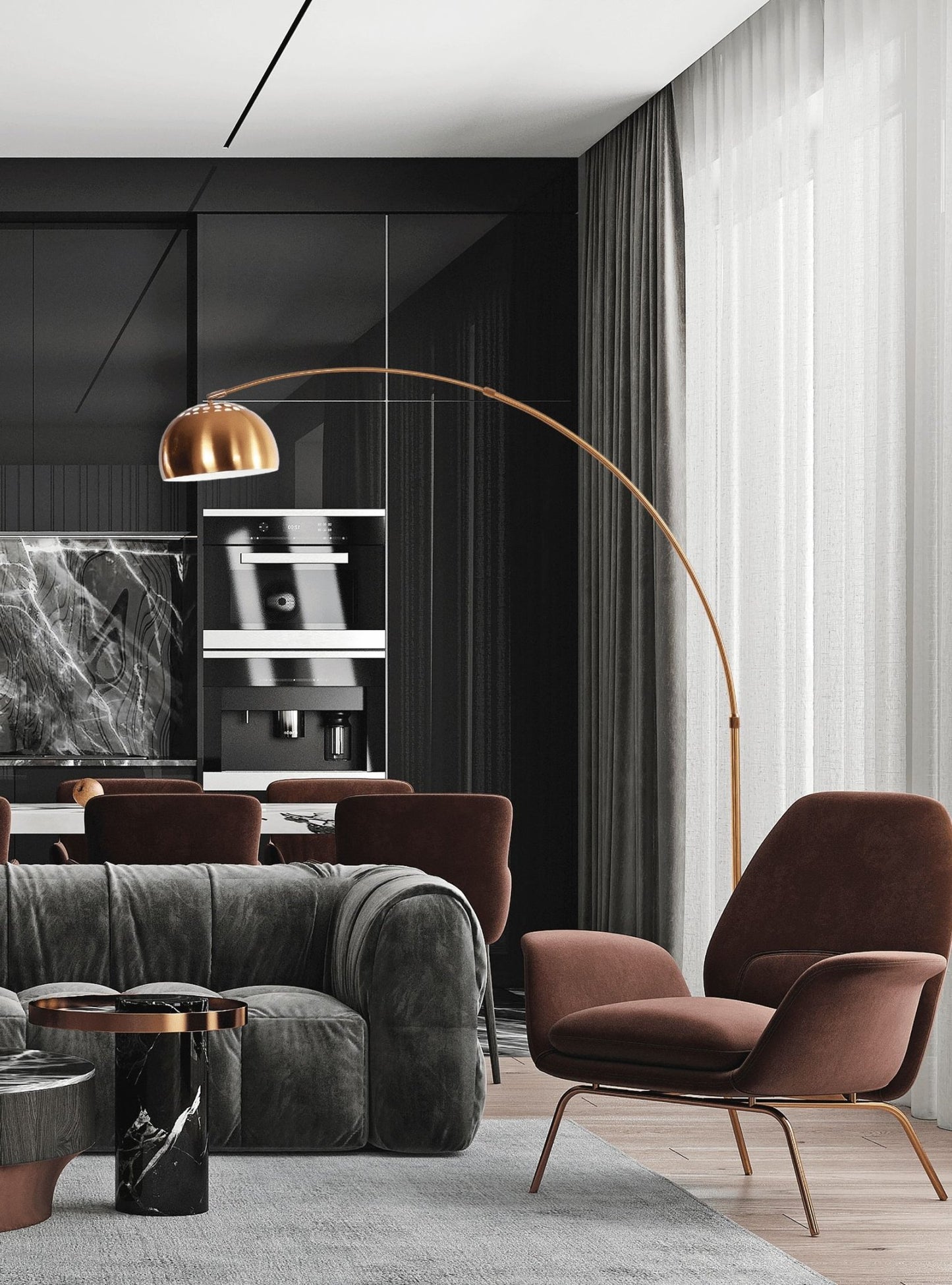 AZURRO B1 BRASS FLOOR STANDING LAMP - LuminaLux