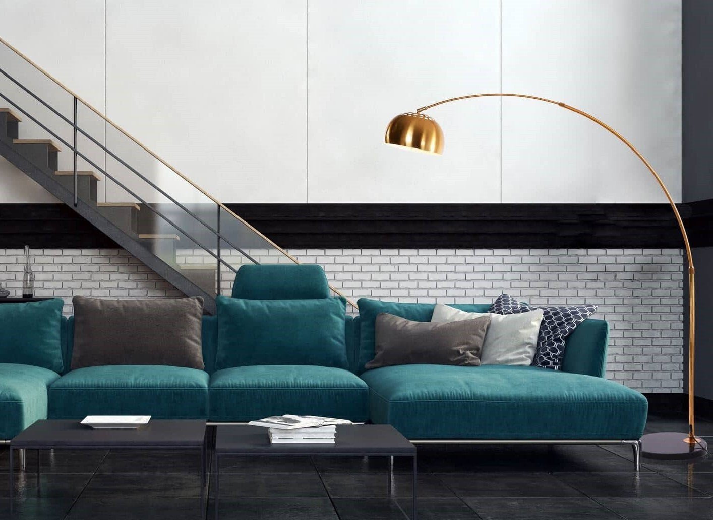 AZURRO B1 BRASS FLOOR STANDING LAMP - LuminaLux