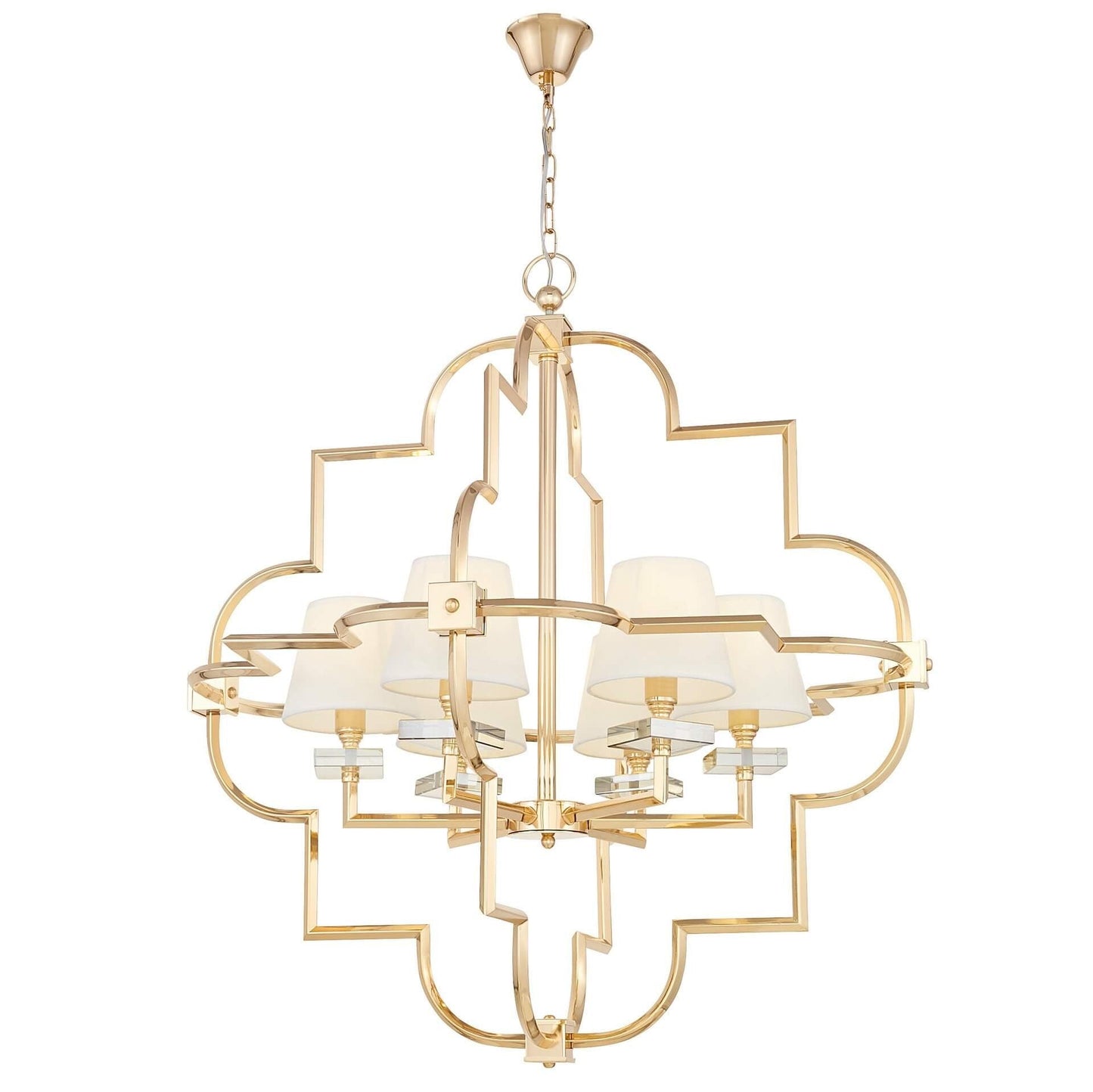 BALTIMORE W6 MODERN WHITE - GOLD PENDANT LAMP - LuminaLux
