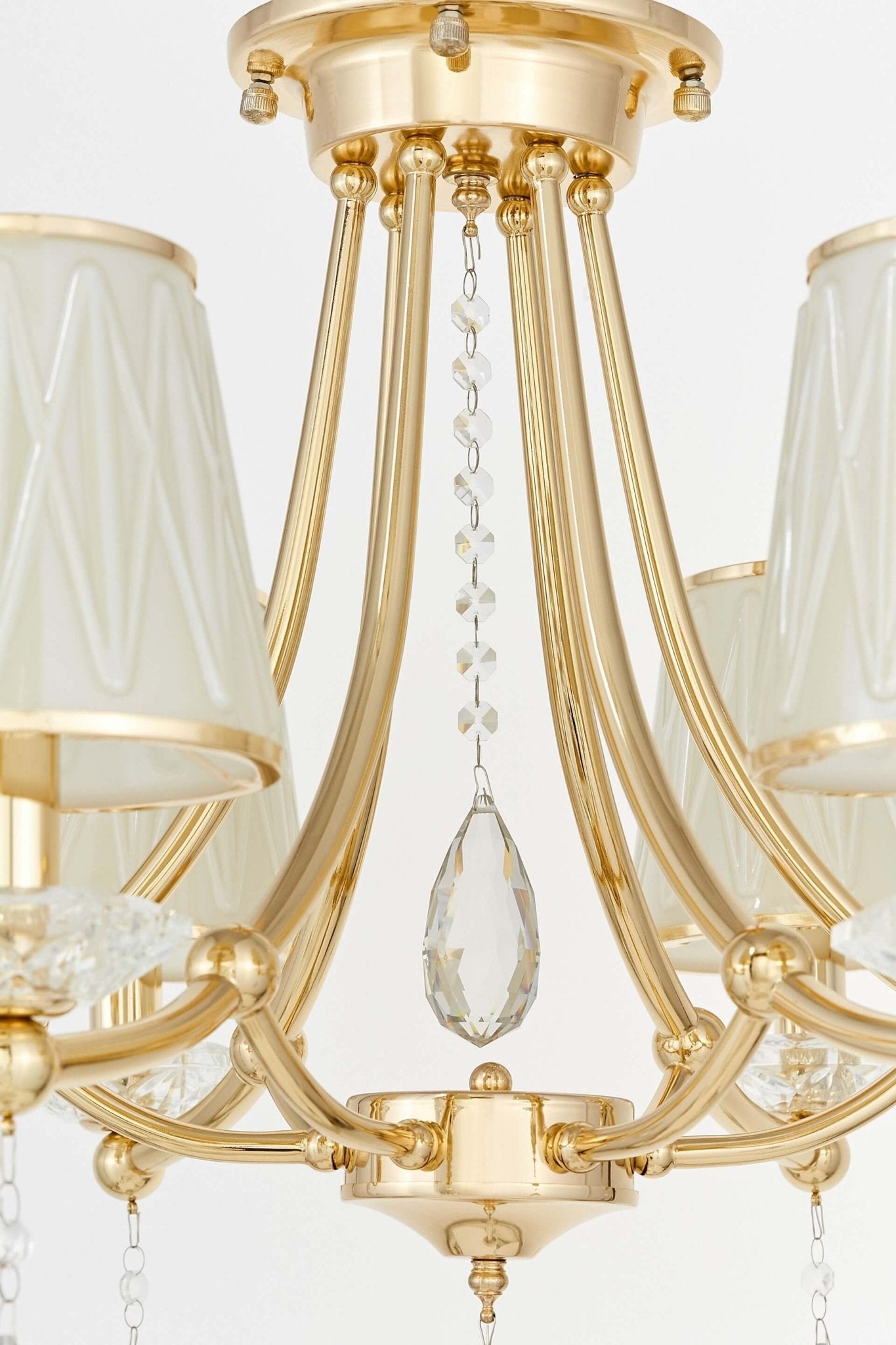CLASSIC GOLD CRYSTAL CHANDELIER DOMINNI W6 - LuminaLux