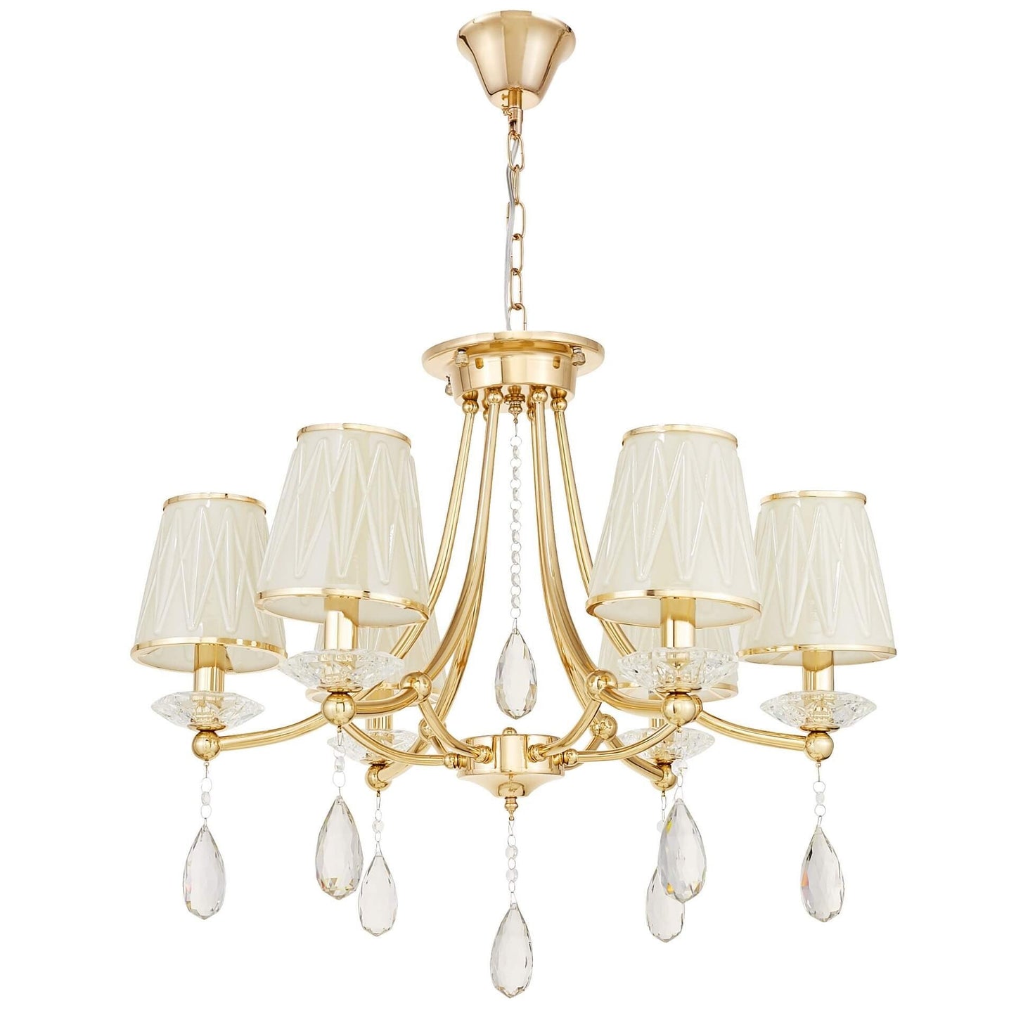 CLASSIC GOLD CRYSTAL CHANDELIER DOMINNI W6 - LuminaLux