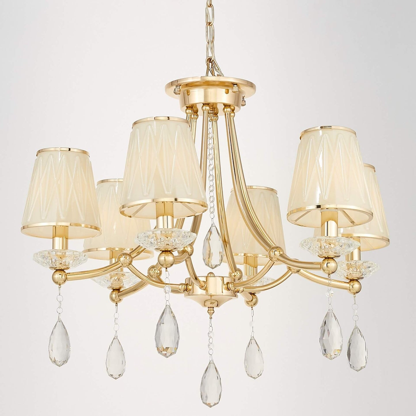 CLASSIC GOLD CRYSTAL CHANDELIER DOMINNI W6 - LuminaLux