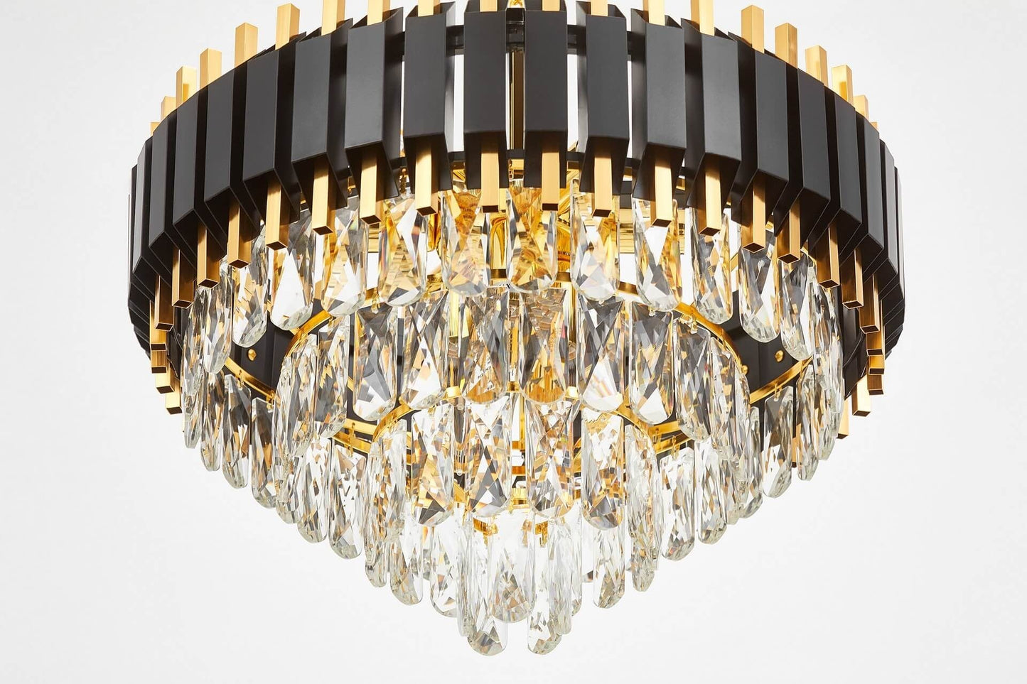 CLASSIC RIVO D50 BLACK AND GOLD CRYSTAL CHANDELIER - LuminaLux