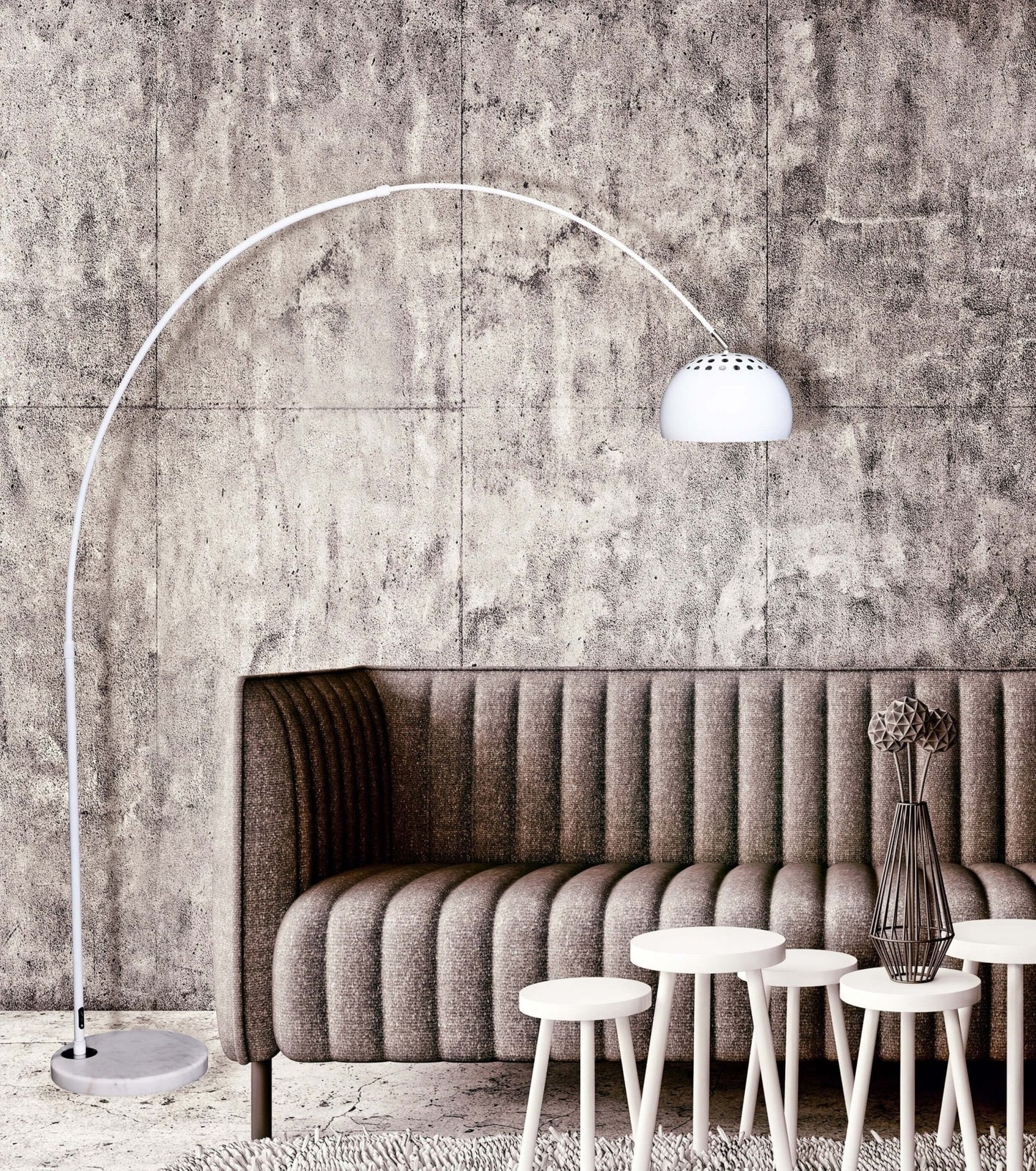 FLOOR STANDING LAMP WHITE AZURRO B1 - LuminaLux
