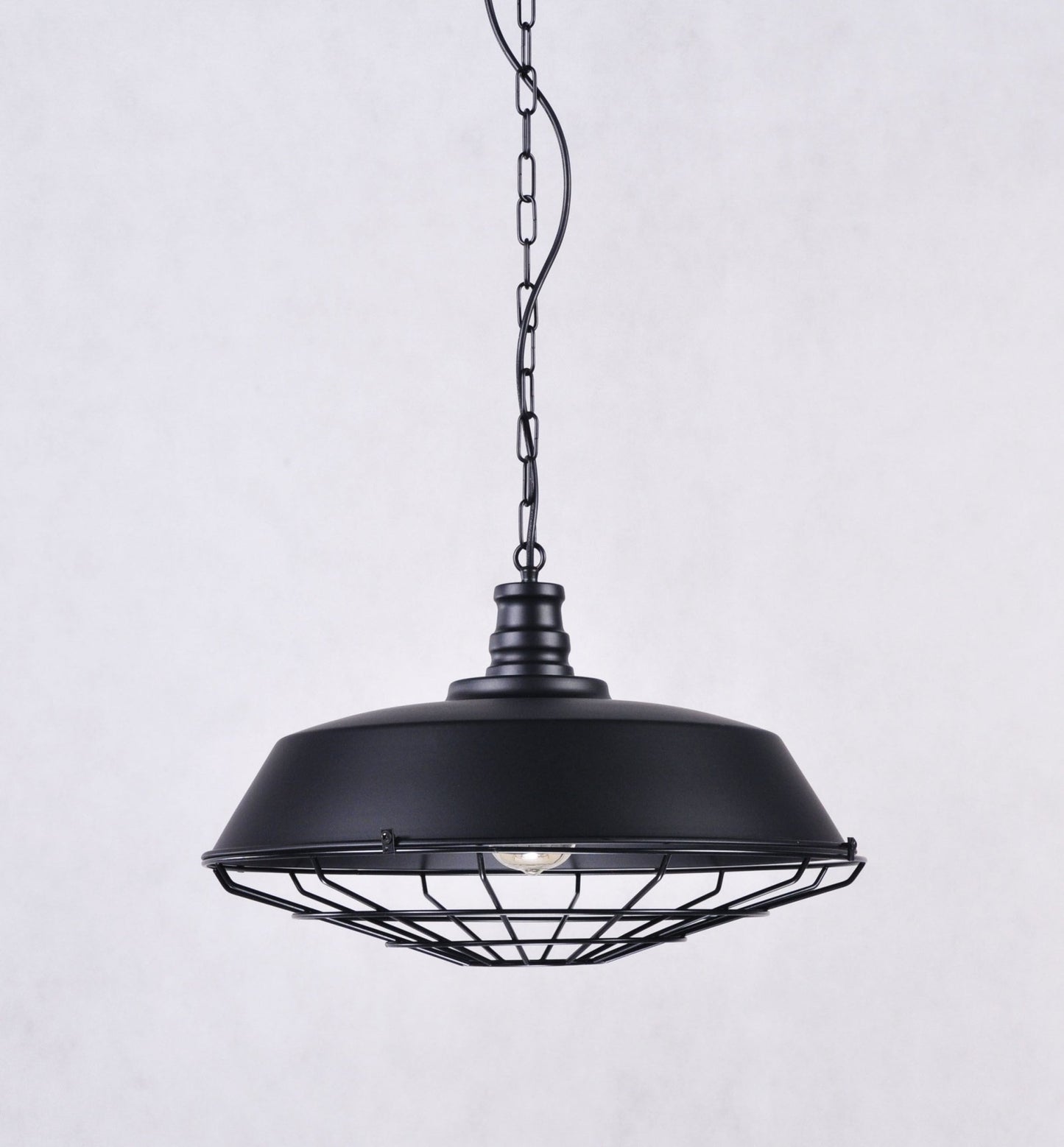 INDUSTRIAL LOFT PENDANT LAMP BLACK ARIGIO D45 - LuminaLux