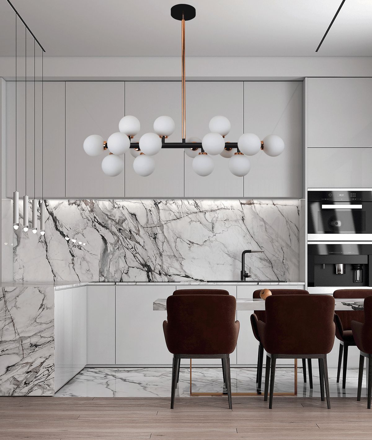 MODERN BLACK AND GOLD PETRICA PENDANT LAMP W16 - LuminaLux