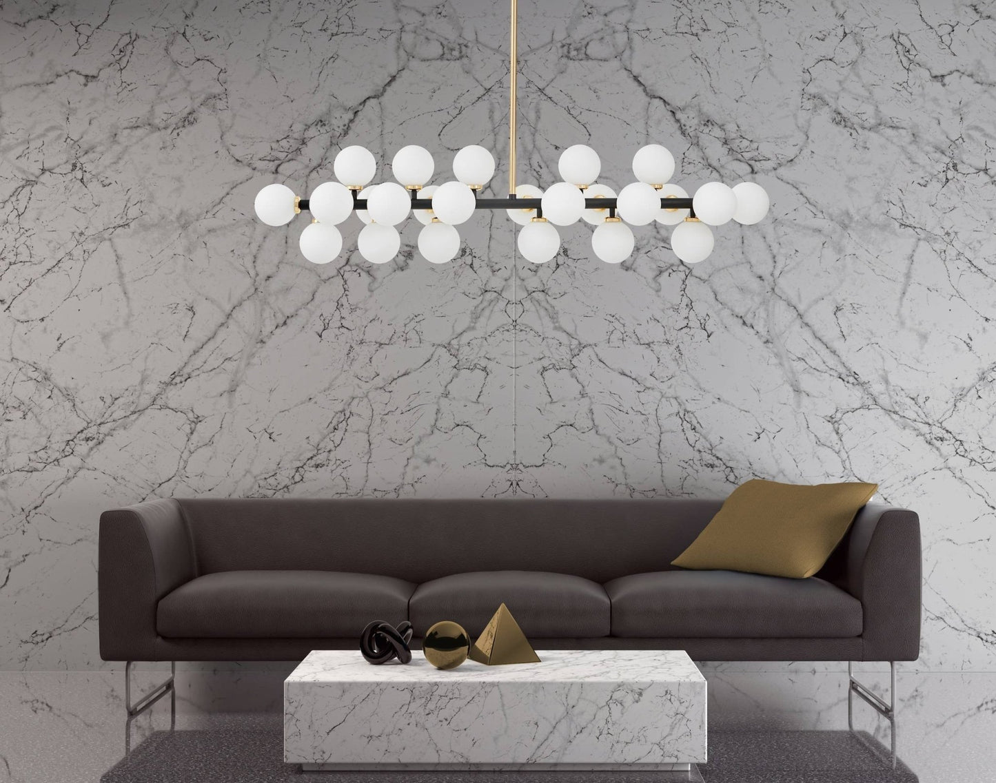 MODERN BLACK AND GOLD PETRICA PENDANT LAMP W24 - LuminaLux