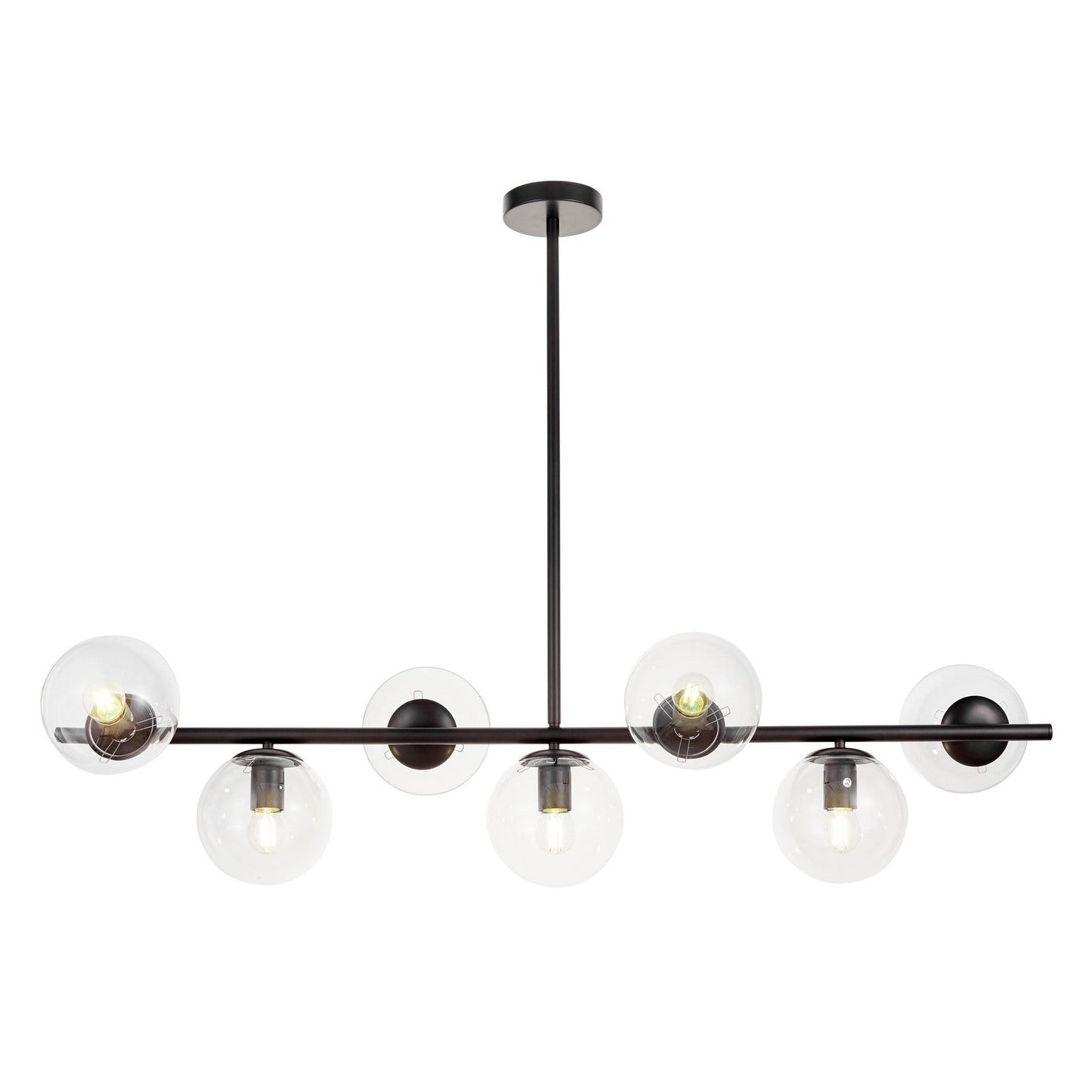 MODERN BLACK AND TRANSPARENT PENDANT LAMP FREDICA W7 - LuminaLux