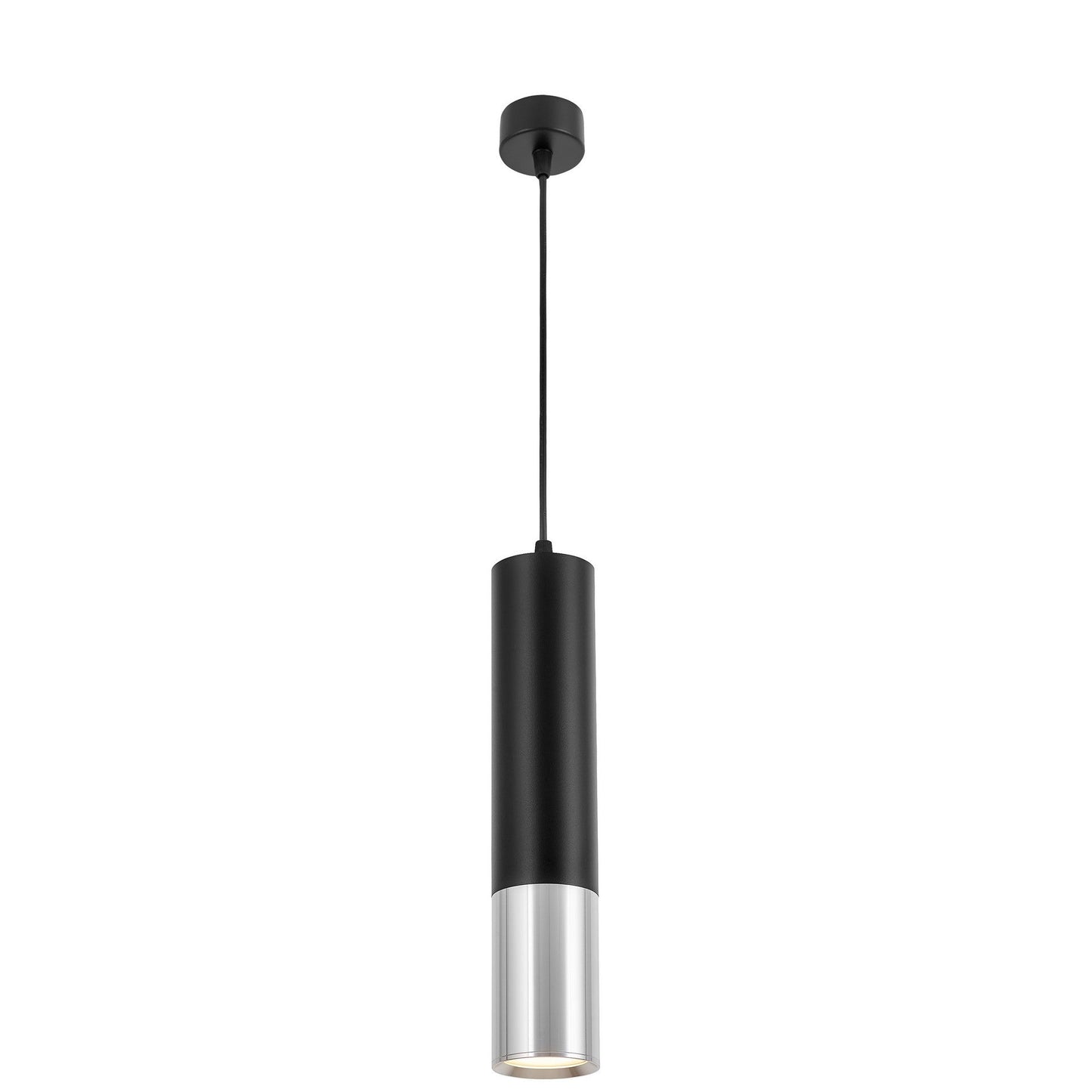 MODERN BLACK - CHROME TUBE PENDANT LAMP LINEO W1 - LuminaLux