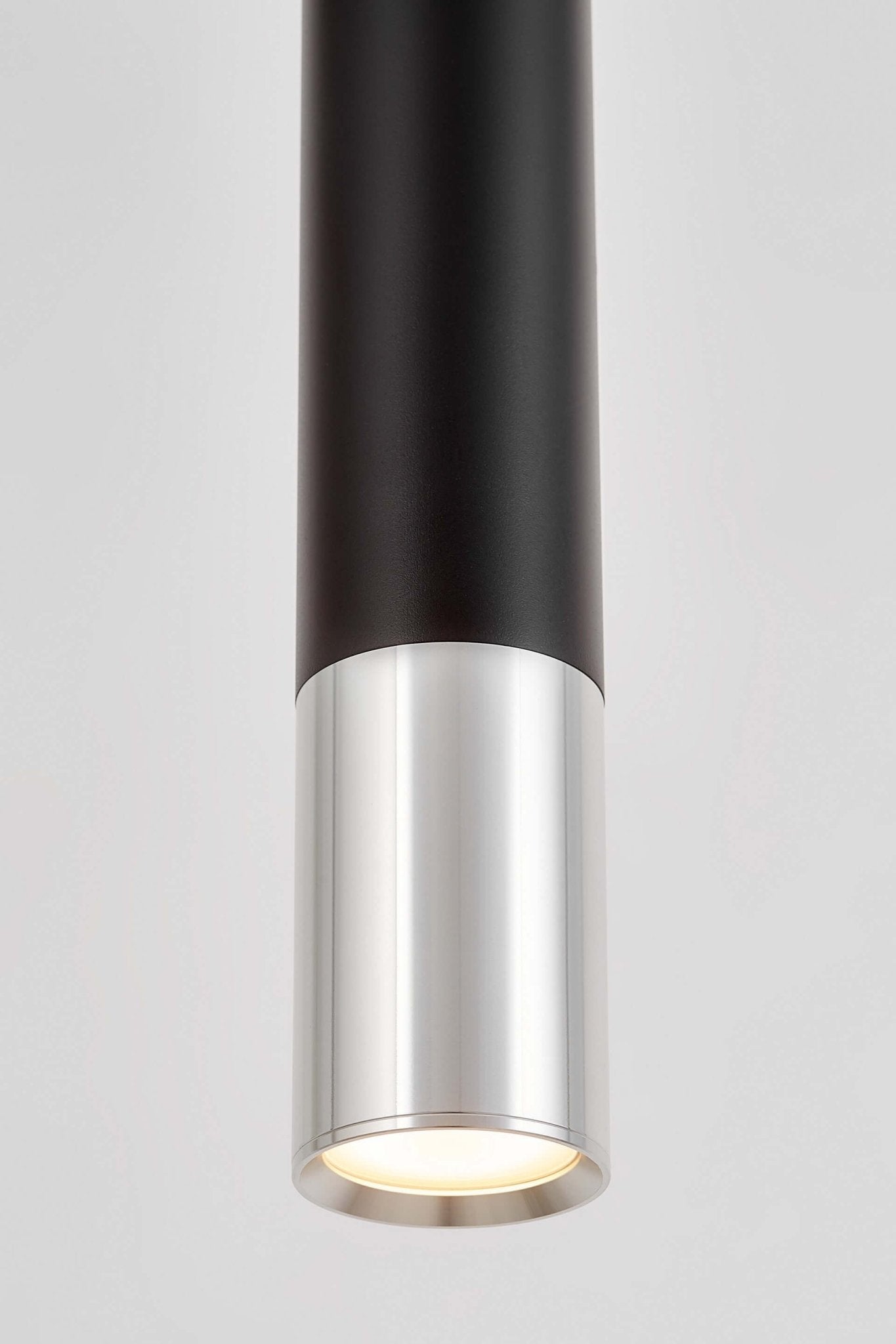 MODERN BLACK - CHROME TUBE PENDANT LAMP LINEO W1 - LuminaLux