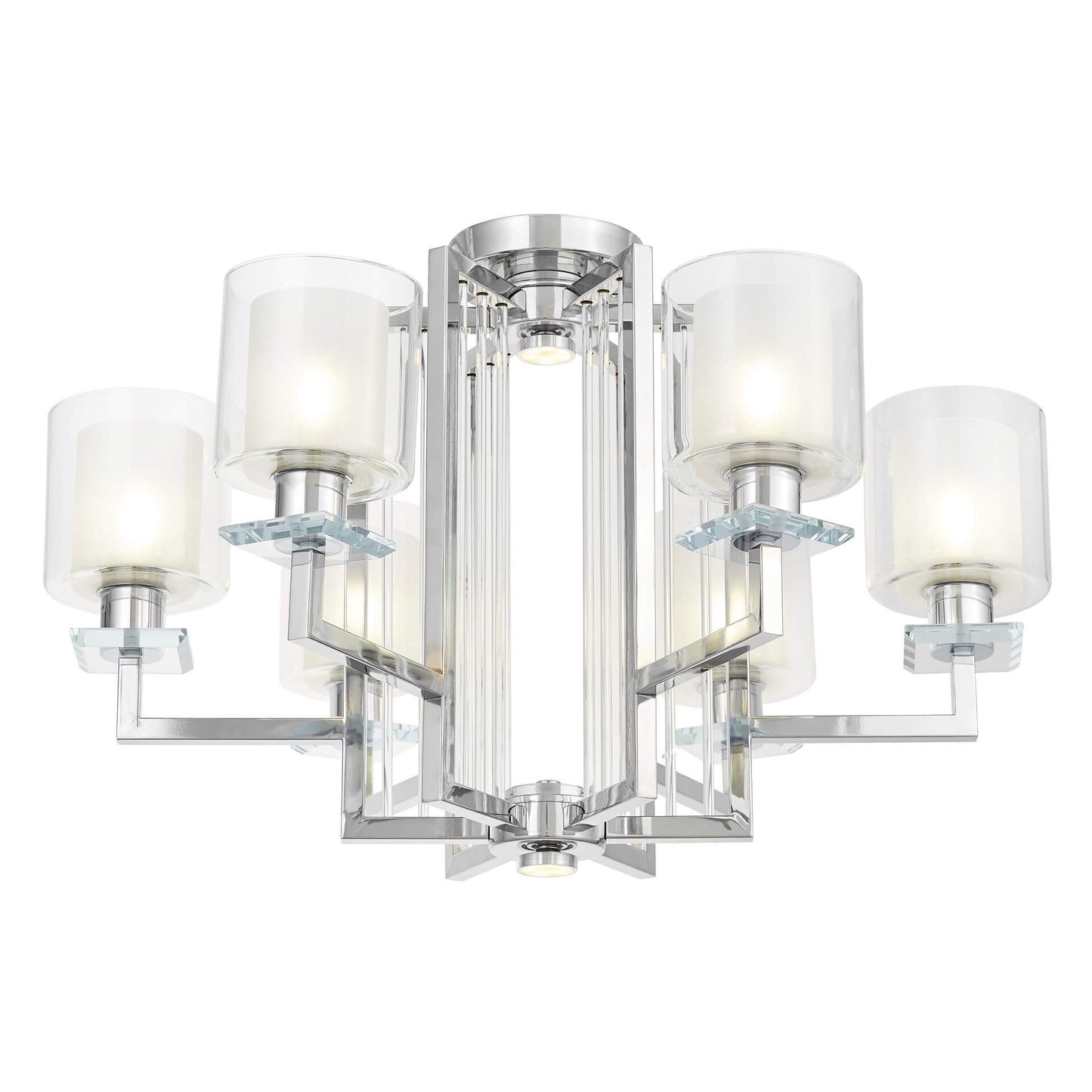 MODERN CHROME CEILING LAMP MANHATTAN W6 - LuminaLux