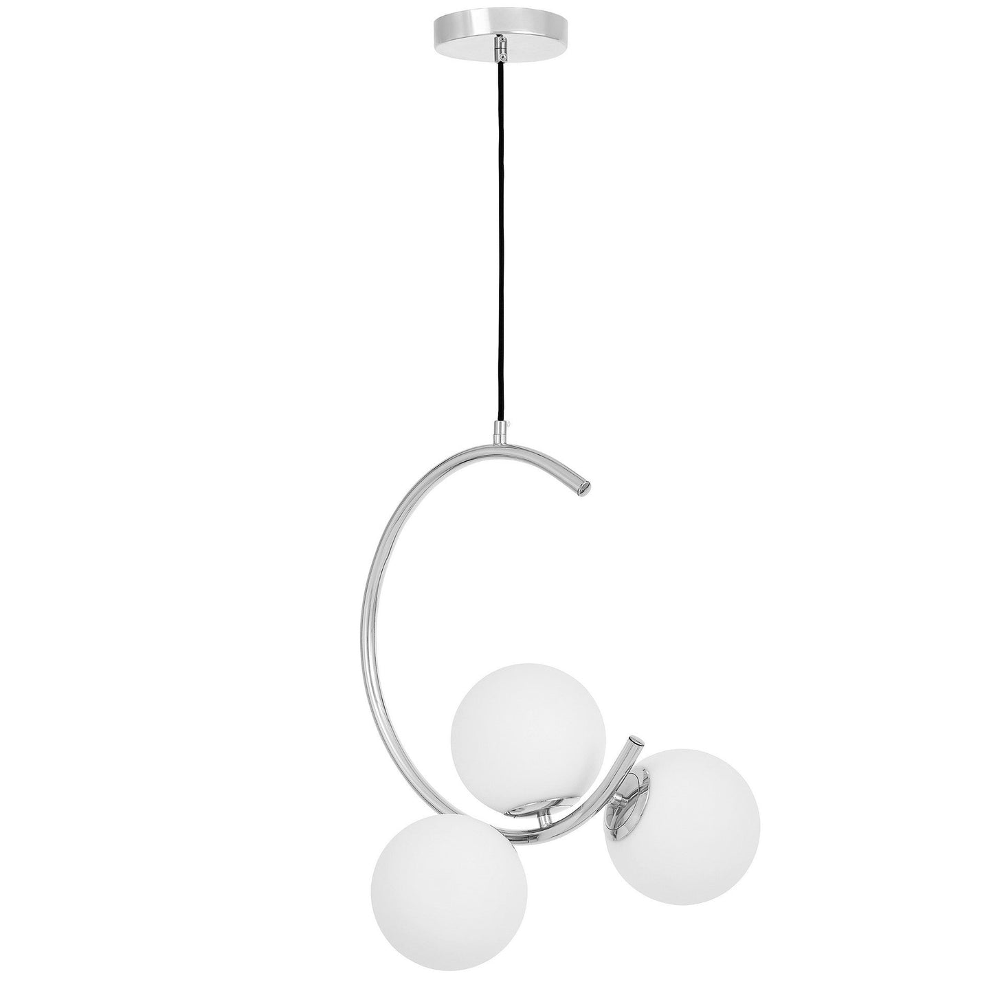 MODERN CHROME PENDANT LAMP BONIO W3 - LuminaLux