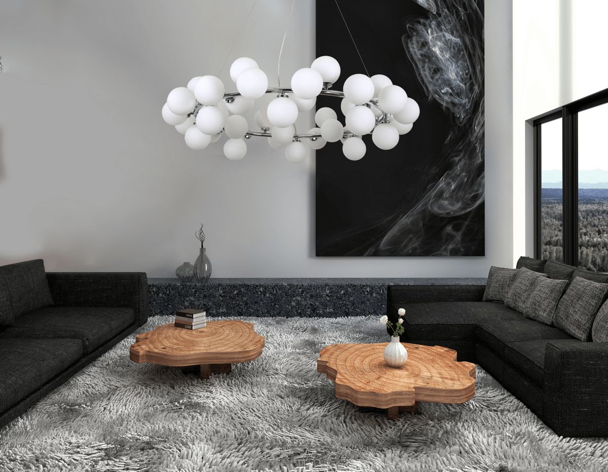 MODERN CHROME PENDANT LAMP MARSIAD W40 - LuminaLux