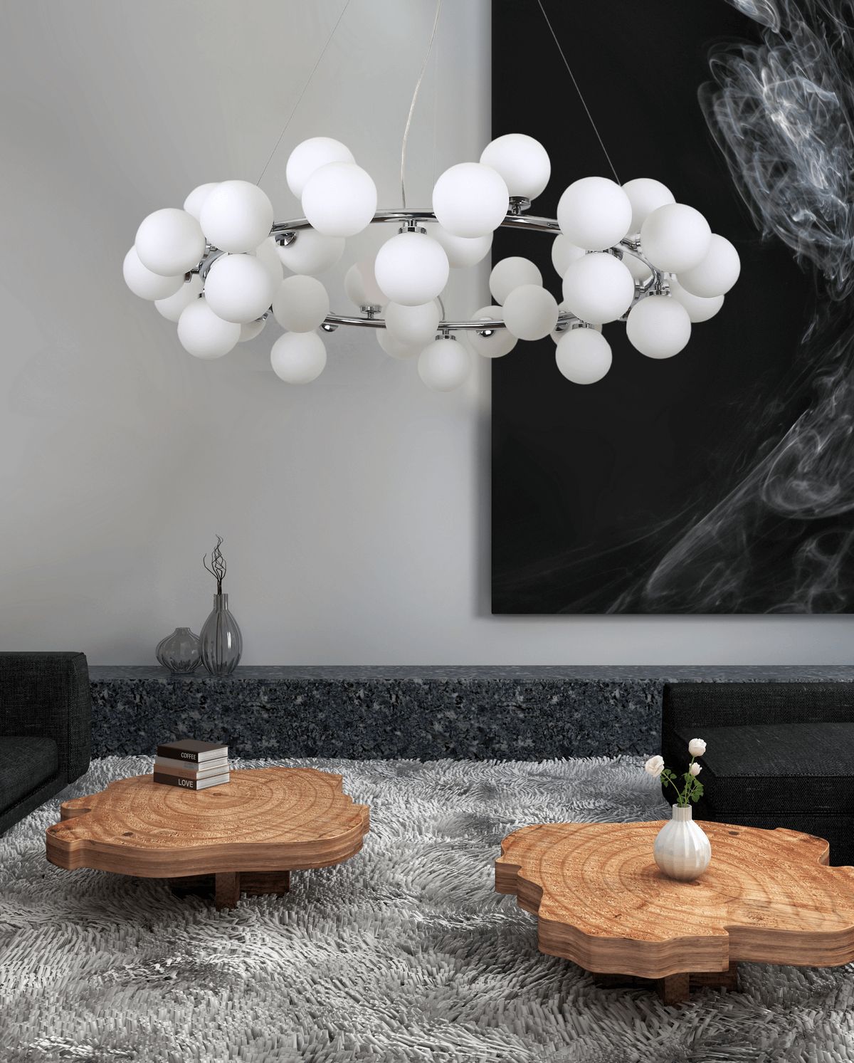 MODERN CHROME PENDANT LAMP MARSIAD W40 - LuminaLux