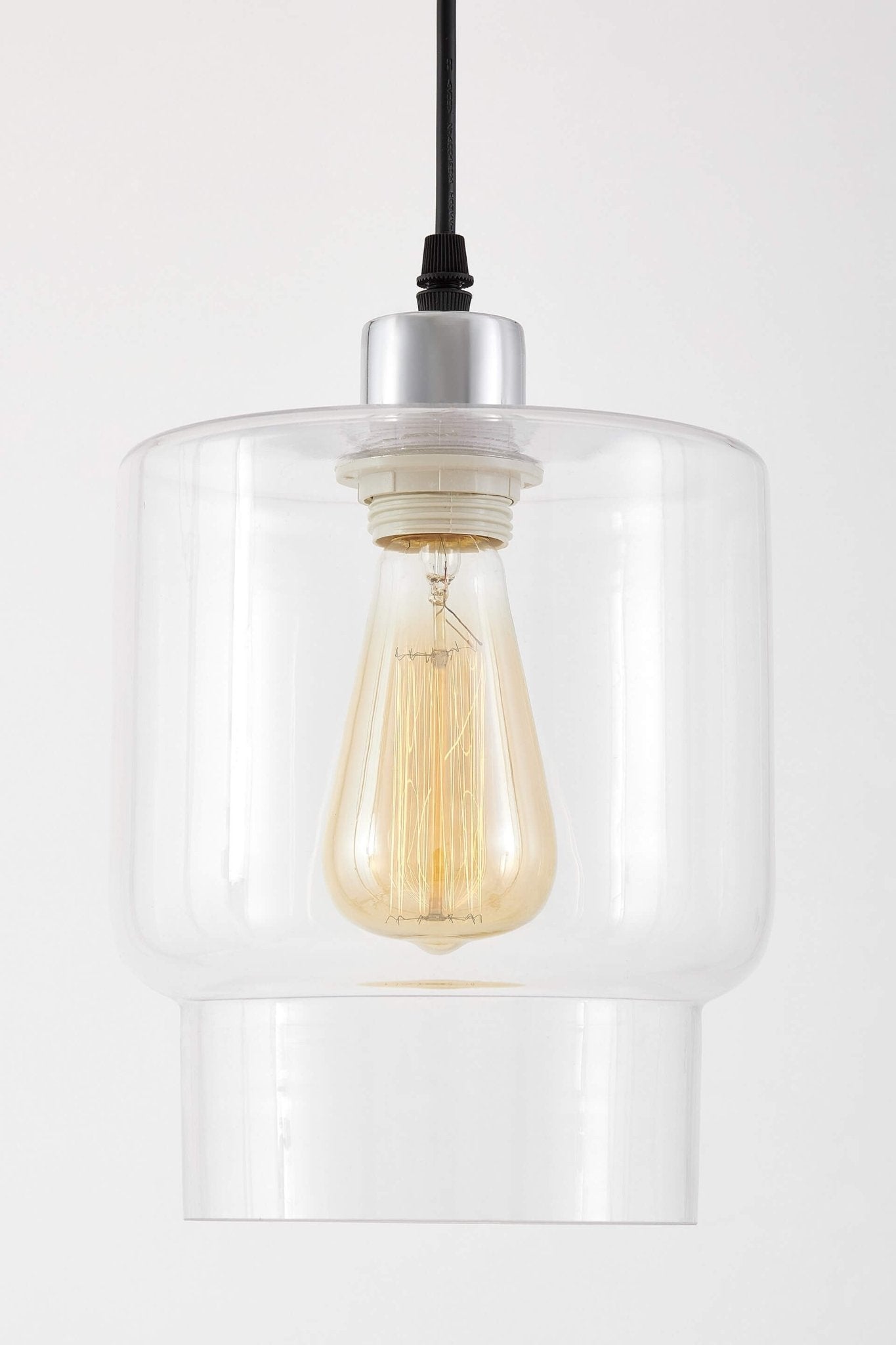 MODERN CHROME PENDANT LAMP MORO 1C - LuminaLux