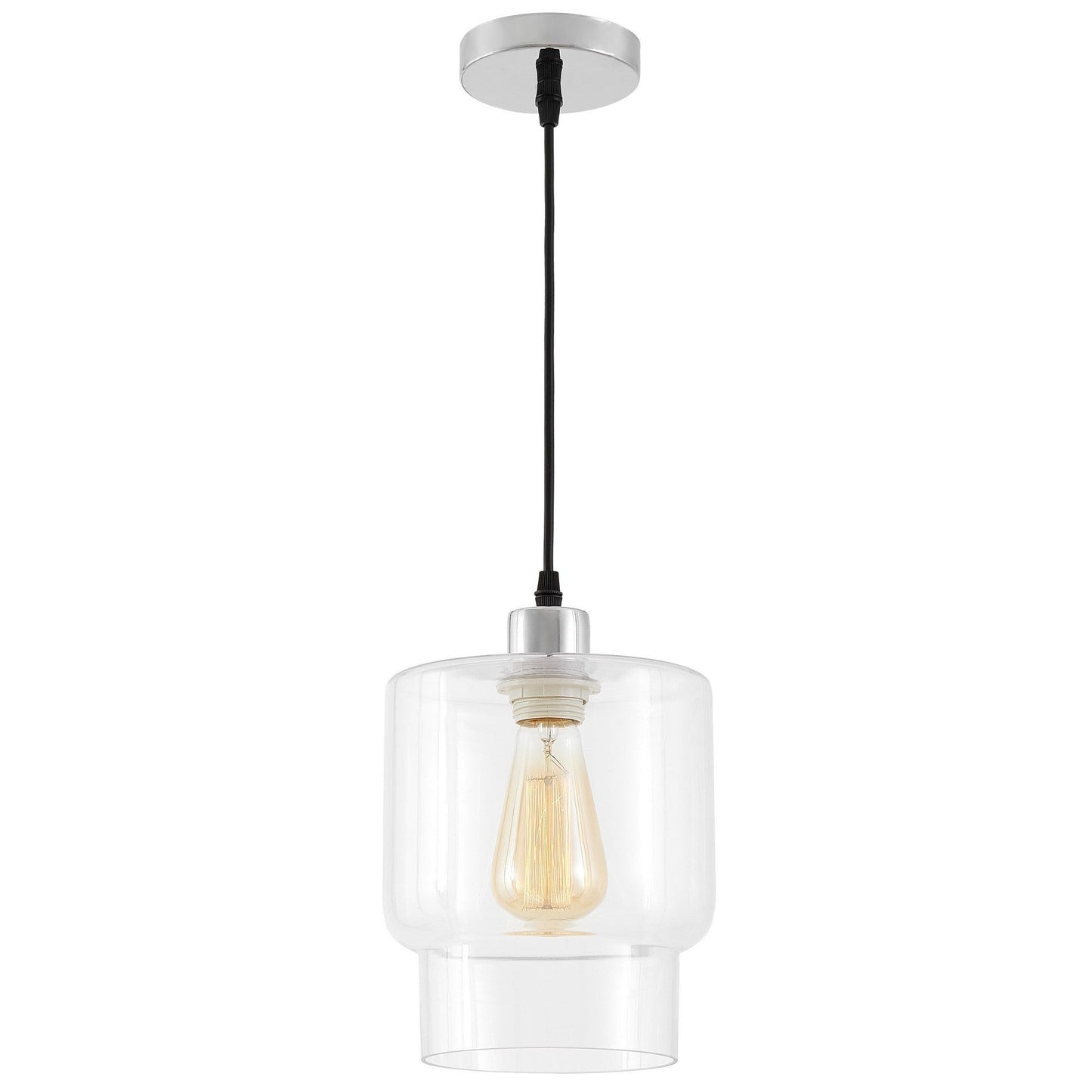 MODERN CHROME PENDANT LAMP MORO 1C - LuminaLux