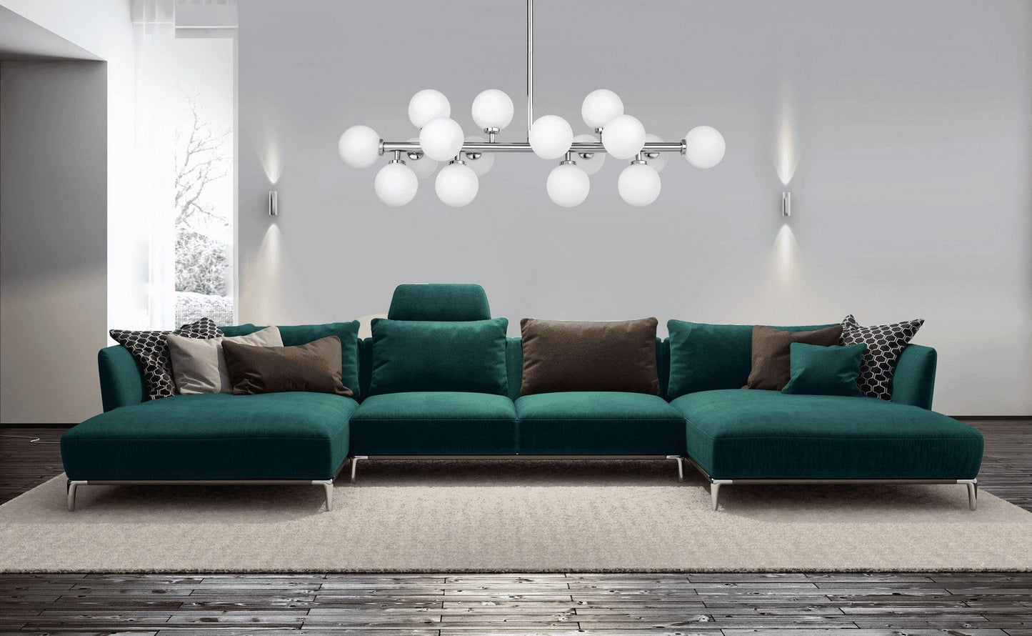 MODERN CHROME PENDANT LAMP PETRICA W16 - LuminaLux