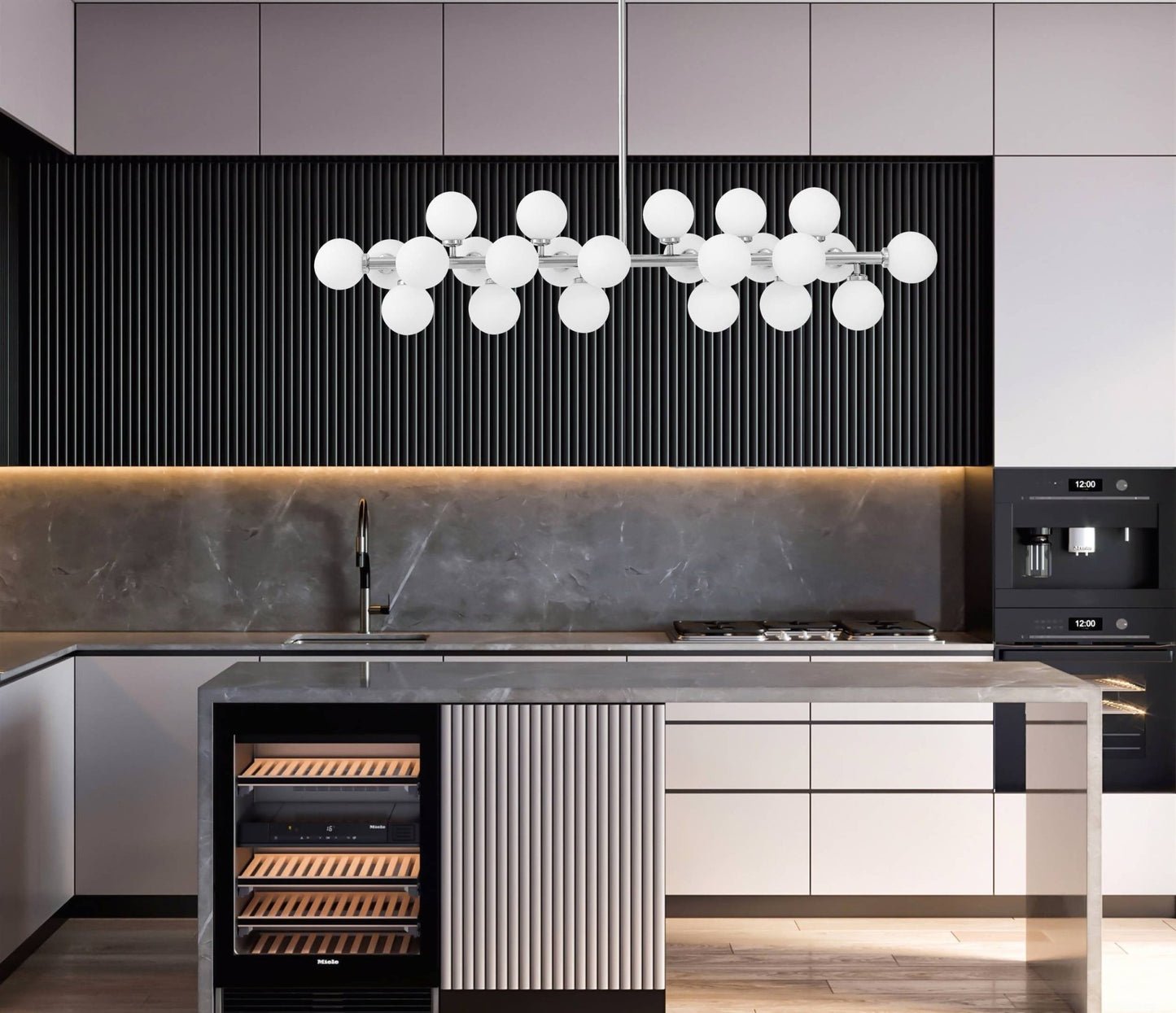 MODERN CHROME PENDANT LAMP PETRICA W24 - LuminaLux