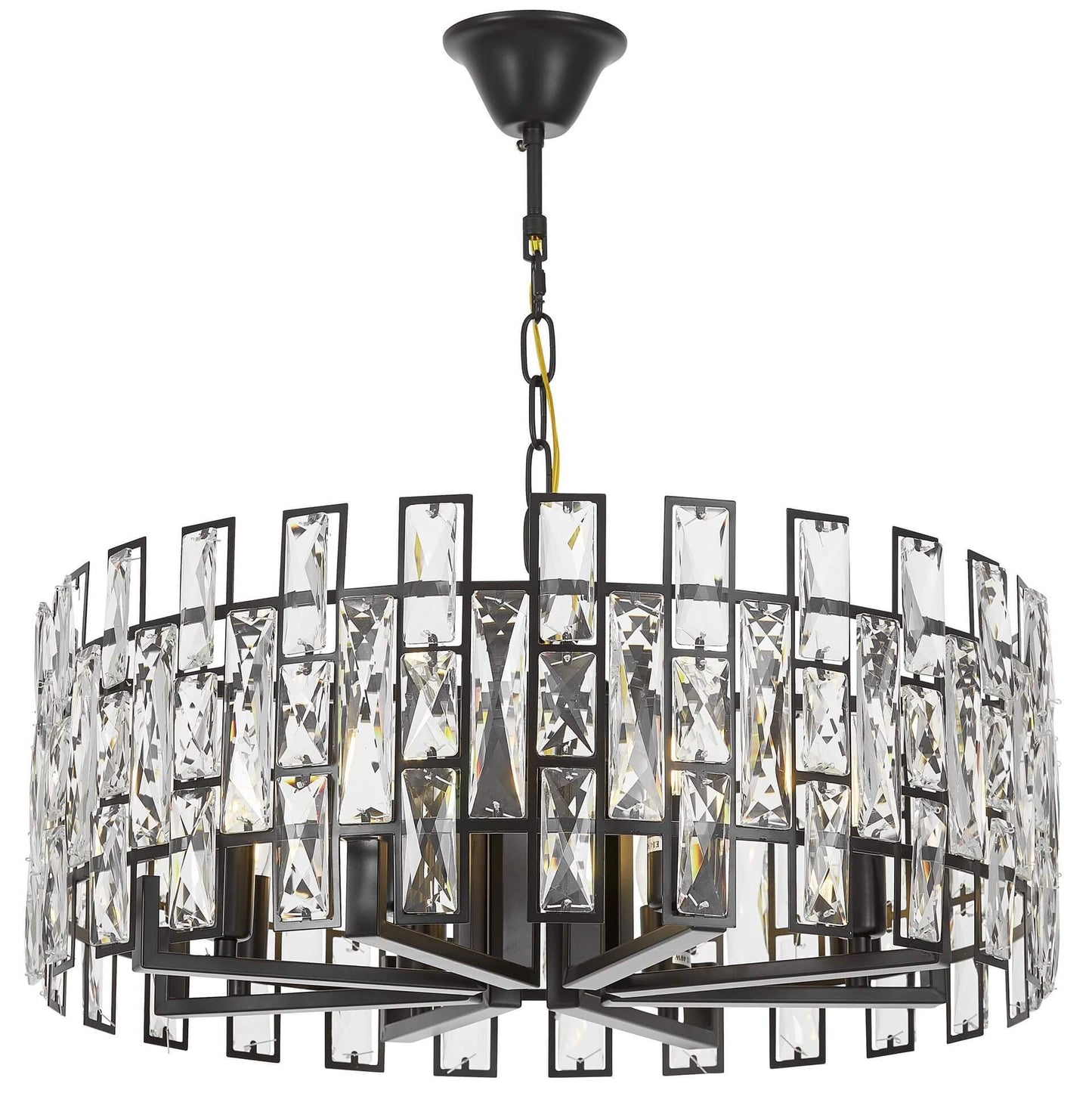 MODERN CRYSTAL CHANDELIER BLACK FIORINA D60 - LuminaLux
