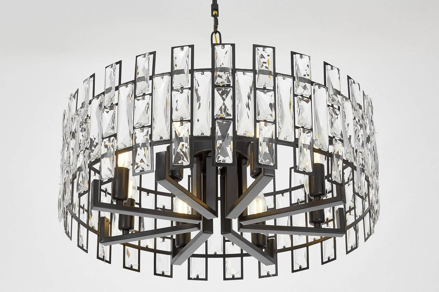 MODERN CRYSTAL CHANDELIER BLACK FIORINA D60 - LuminaLux