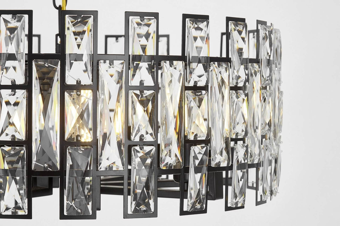 MODERN CRYSTAL CHANDELIER BLACK FIORINA D60 - LuminaLux
