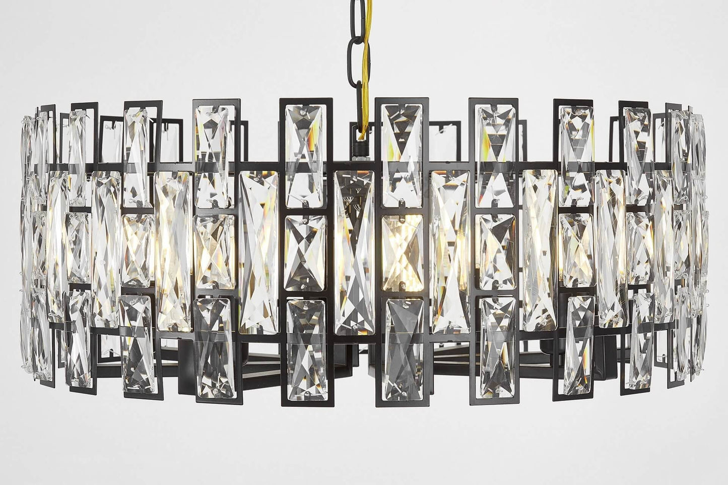 MODERN CRYSTAL CHANDELIER BLACK FIORINA D60 - LuminaLux