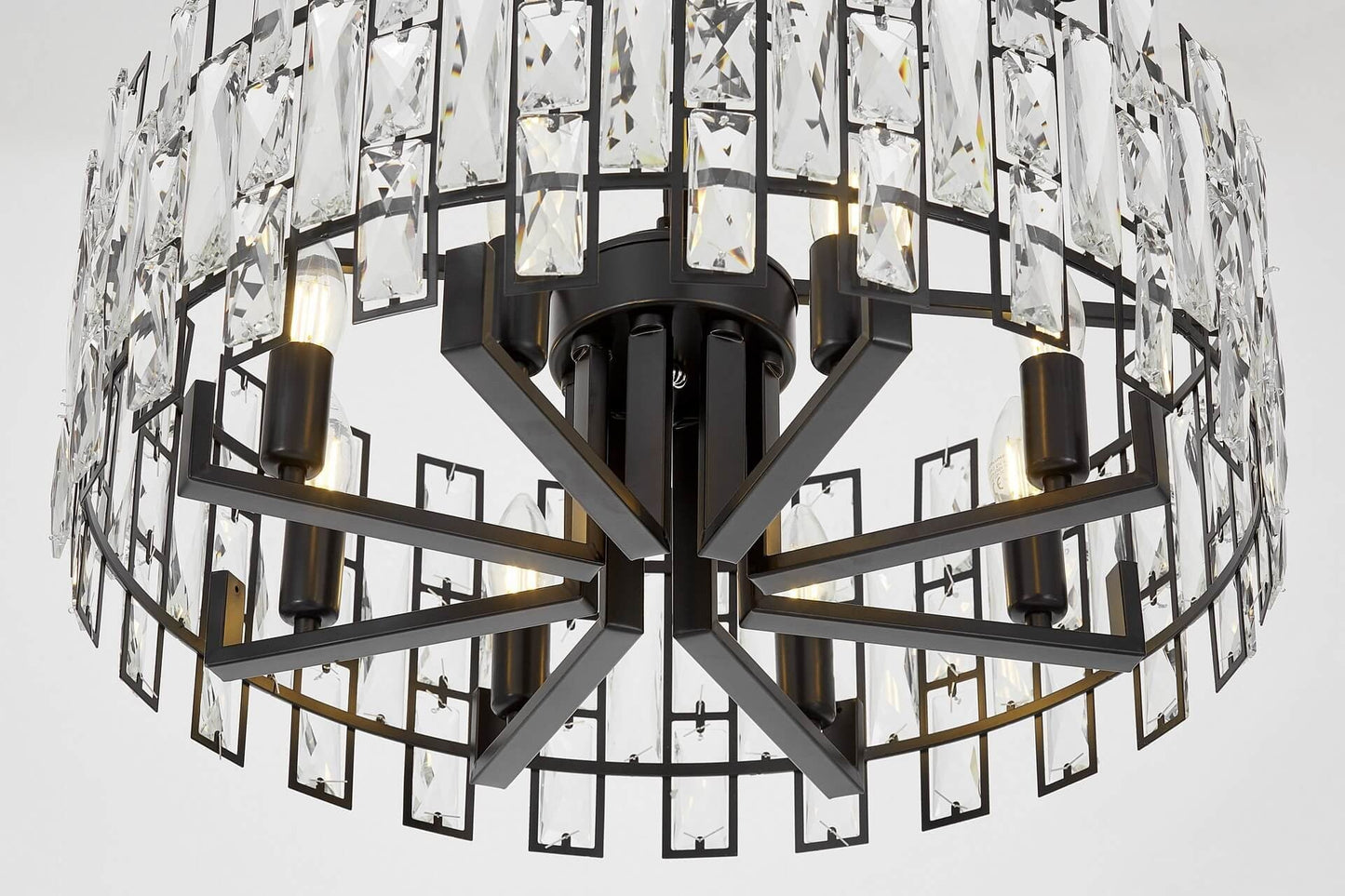 MODERN CRYSTAL CHANDELIER BLACK FIORINA D60 - LuminaLux