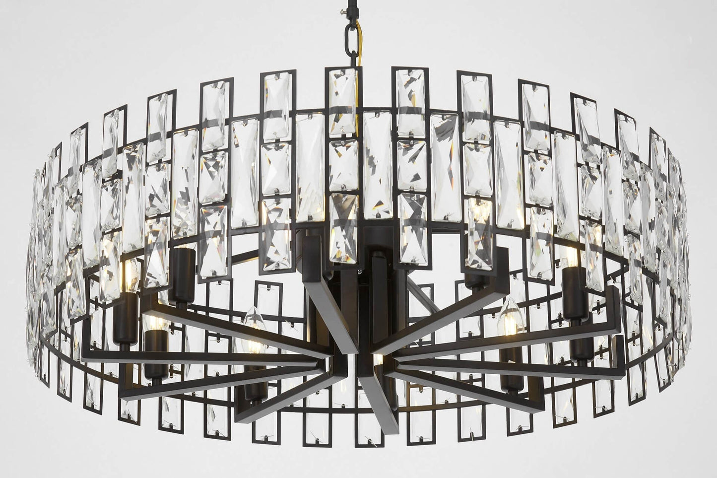 MODERN CRYSTAL CHANDELIER BLACK FIORINA D80 - LuminaLux