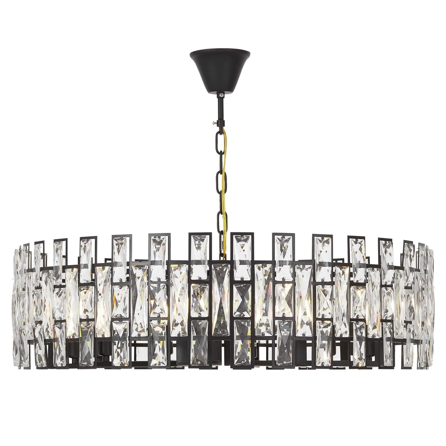 MODERN CRYSTAL CHANDELIER BLACK FIORINA D80 - LuminaLux