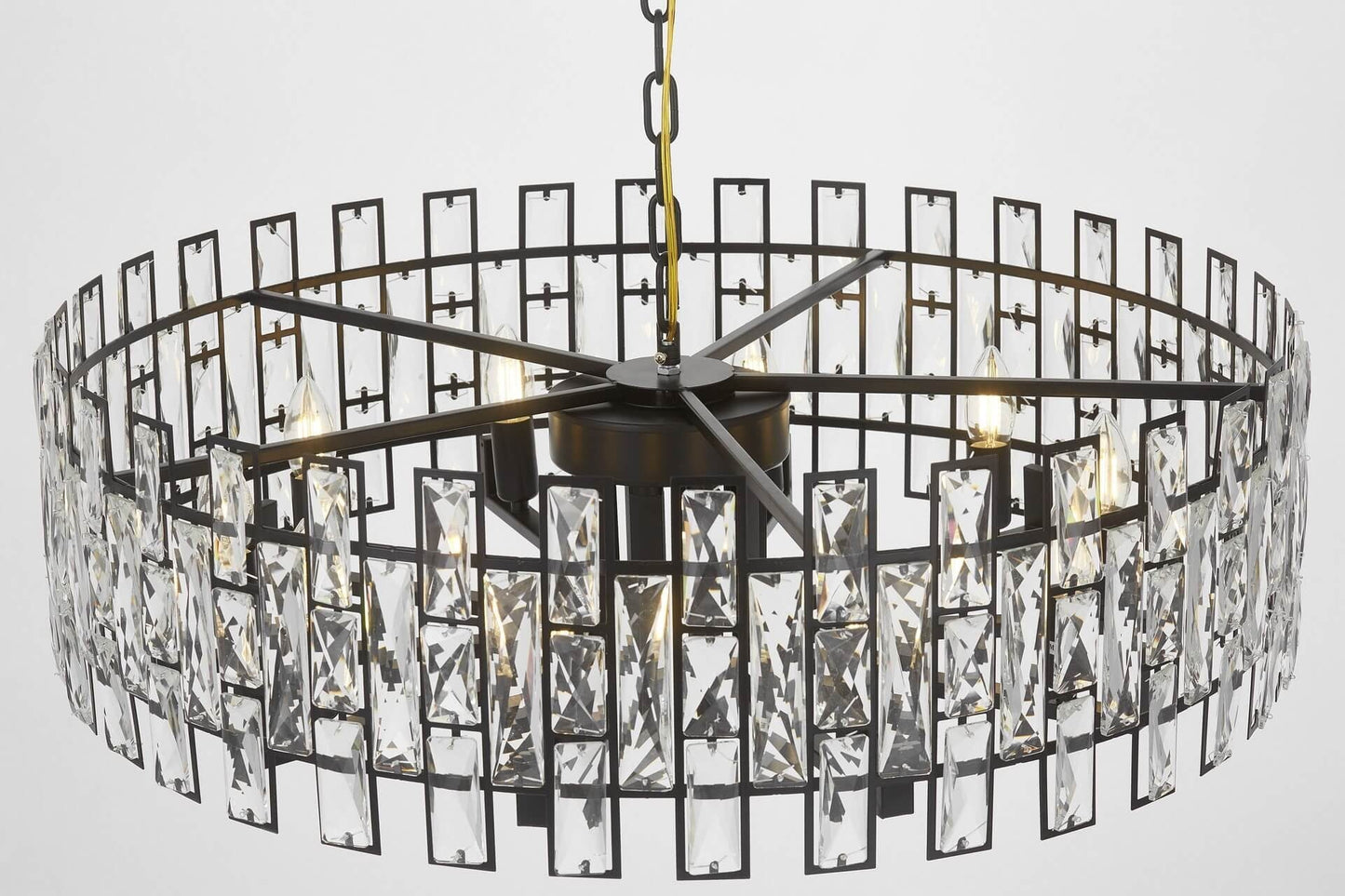 MODERN CRYSTAL CHANDELIER BLACK FIORINA D80 - LuminaLux