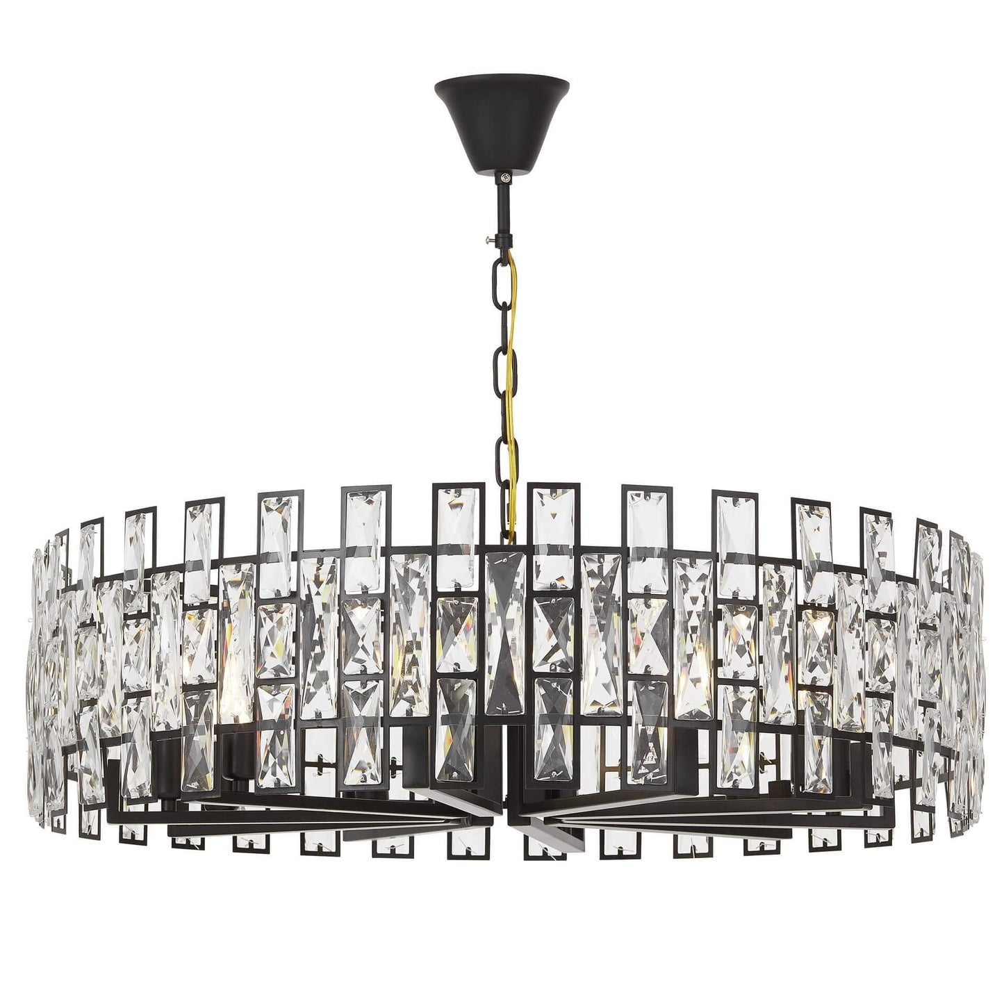 MODERN CRYSTAL CHANDELIER BLACK FIORINA D80 - LuminaLux