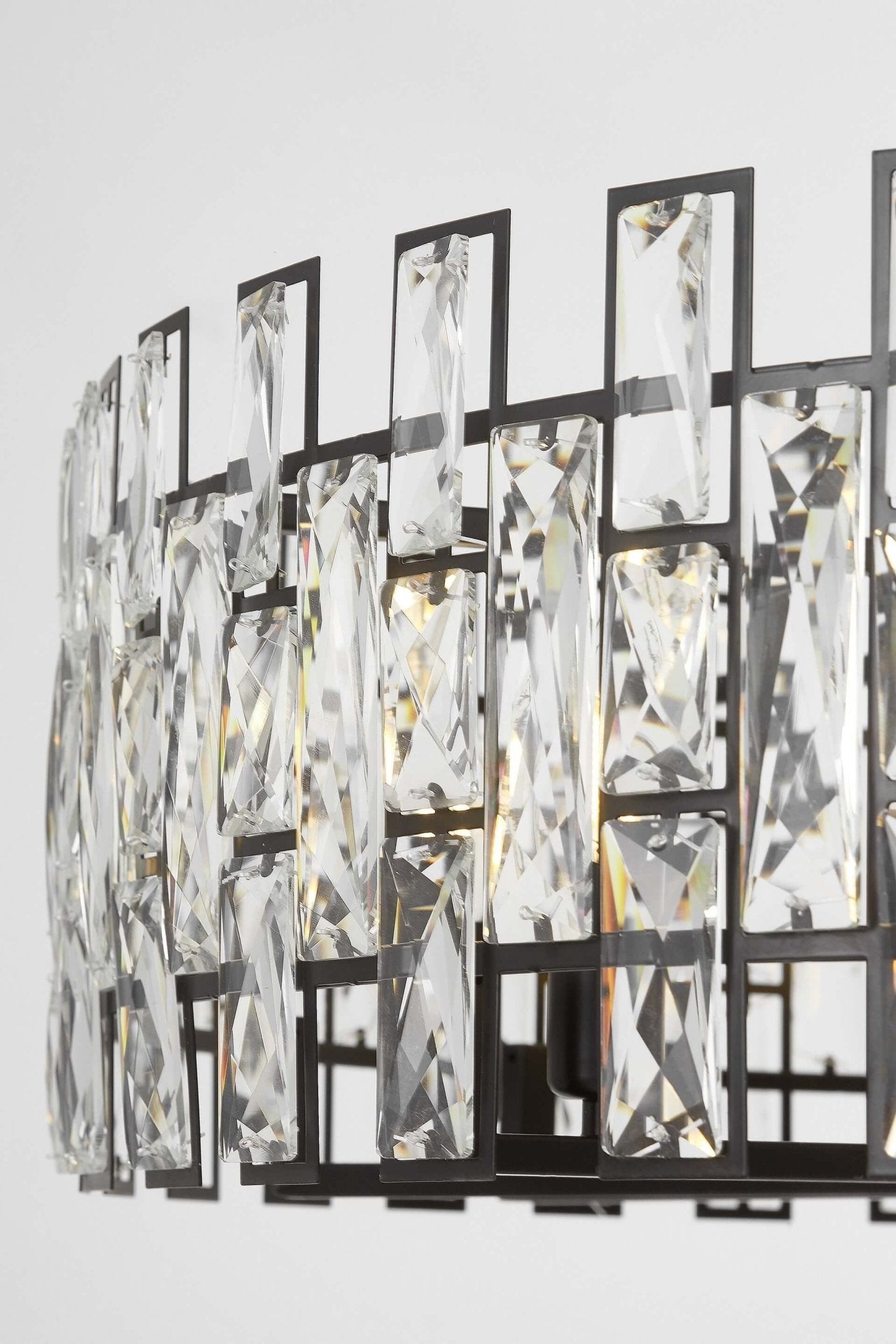 MODERN CRYSTAL CHANDELIER BLACK FIORINA D80 - LuminaLux
