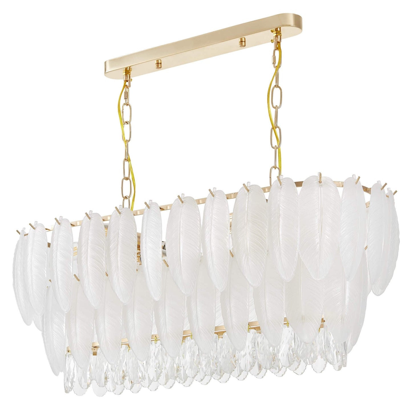 MODERN CRYSTAL CHANDELIER WHITE AND GOLD CAVALINI PRO - LuminaLux