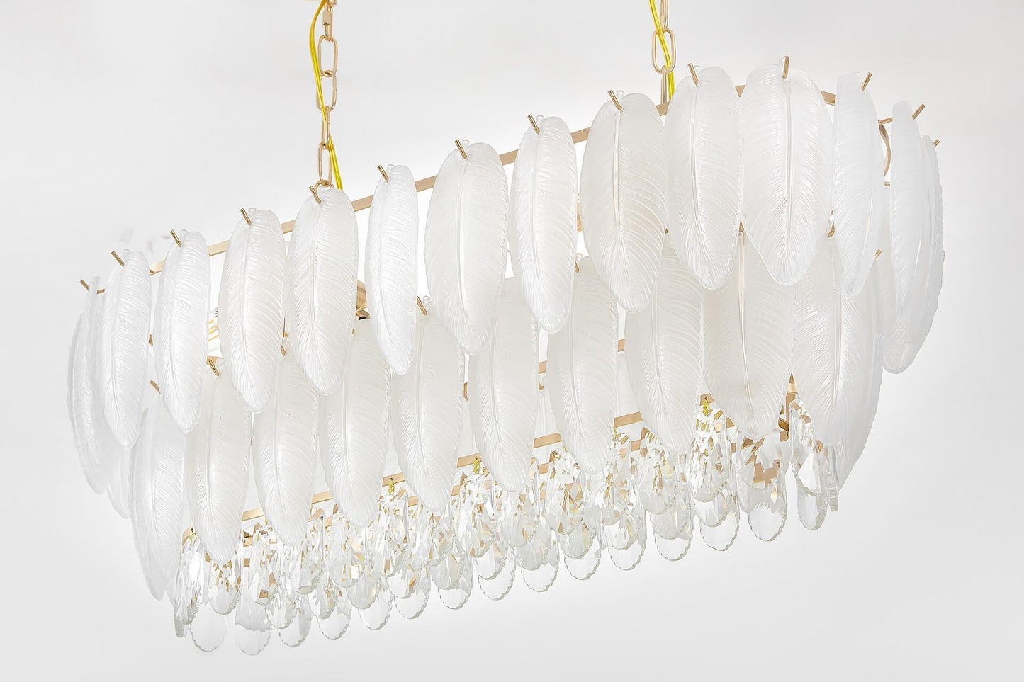 MODERN CRYSTAL CHANDELIER WHITE AND GOLD CAVALINI PRO - LuminaLux