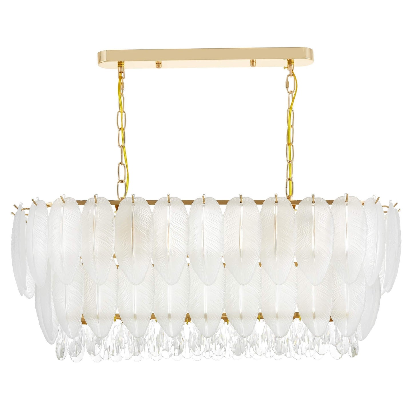 MODERN CRYSTAL CHANDELIER WHITE AND GOLD CAVALINI PRO - LuminaLux
