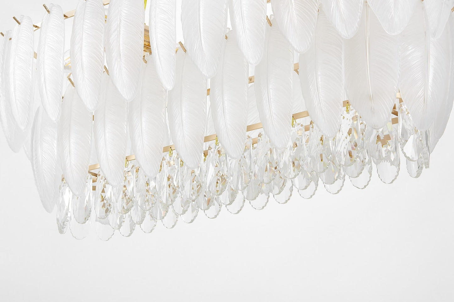 MODERN CRYSTAL CHANDELIER WHITE AND GOLD CAVALINI PRO - LuminaLux