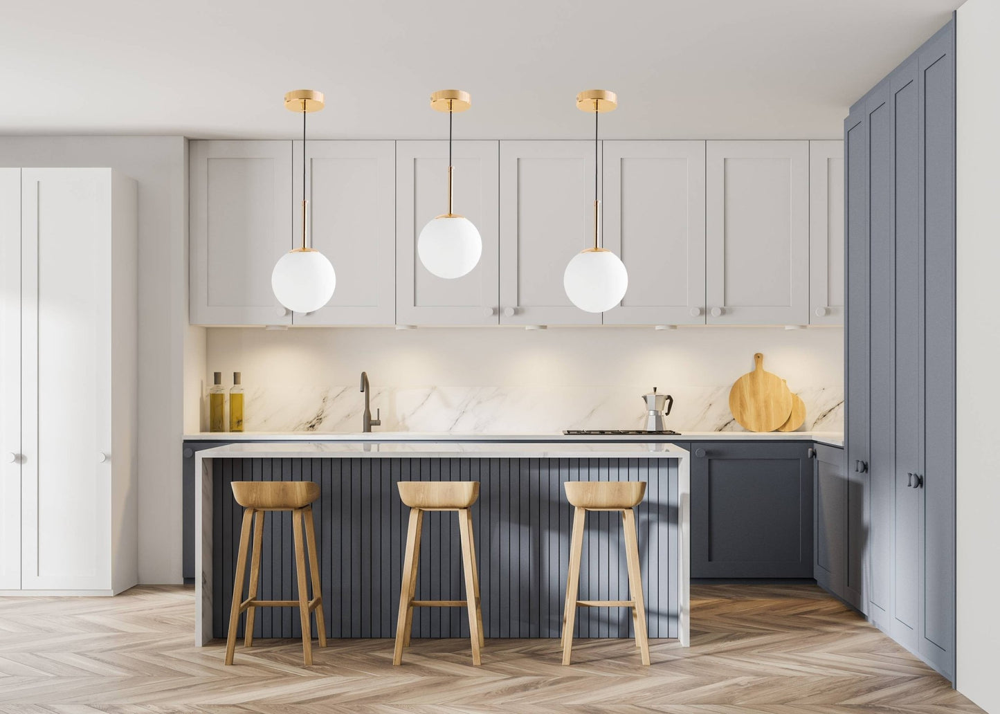 MODERN GOLD PENDANT LAMP FREDICA D15 - LuminaLux