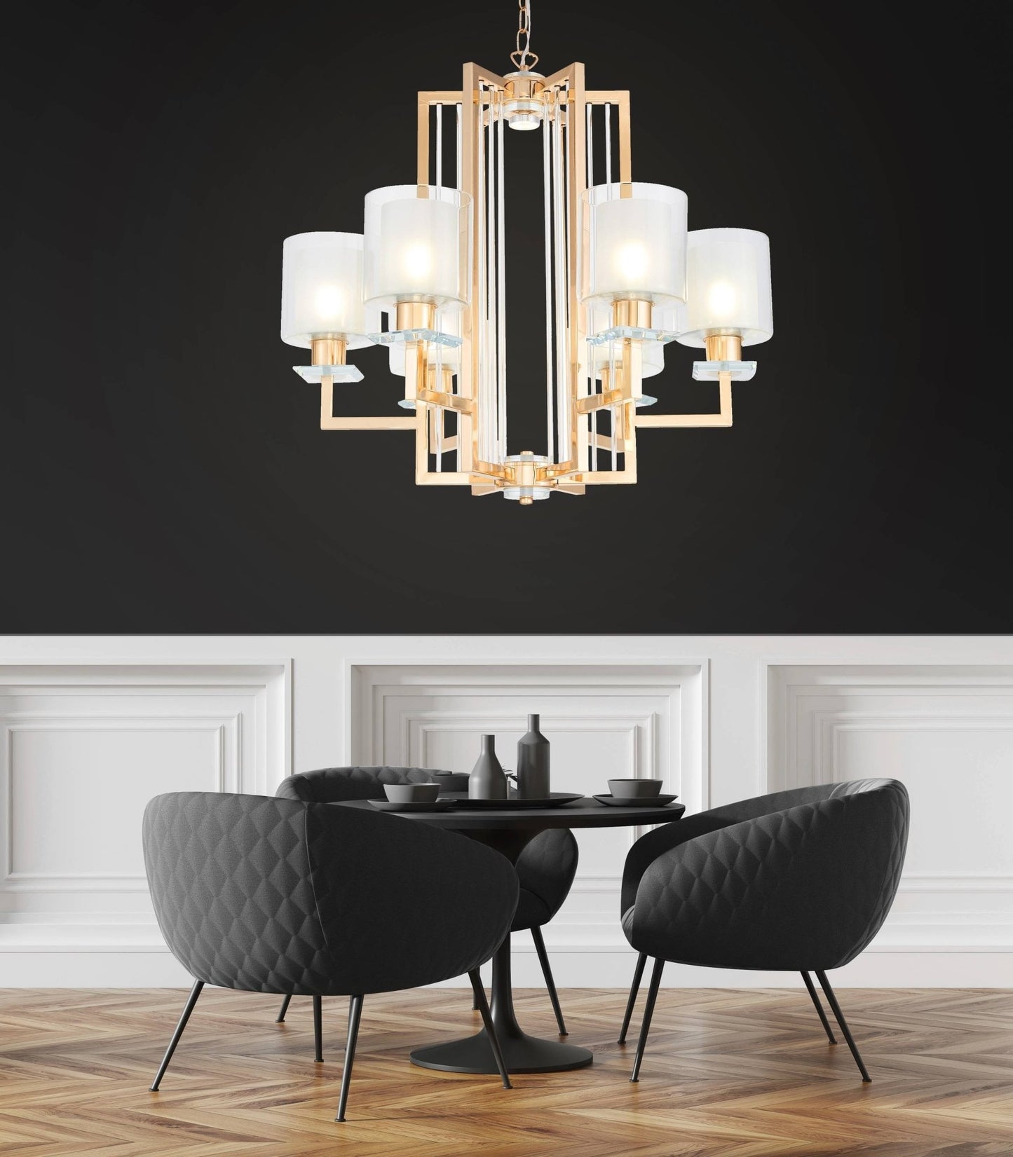 MODERN GOLD PENDANT LAMP MANHATTAN - LuminaLux