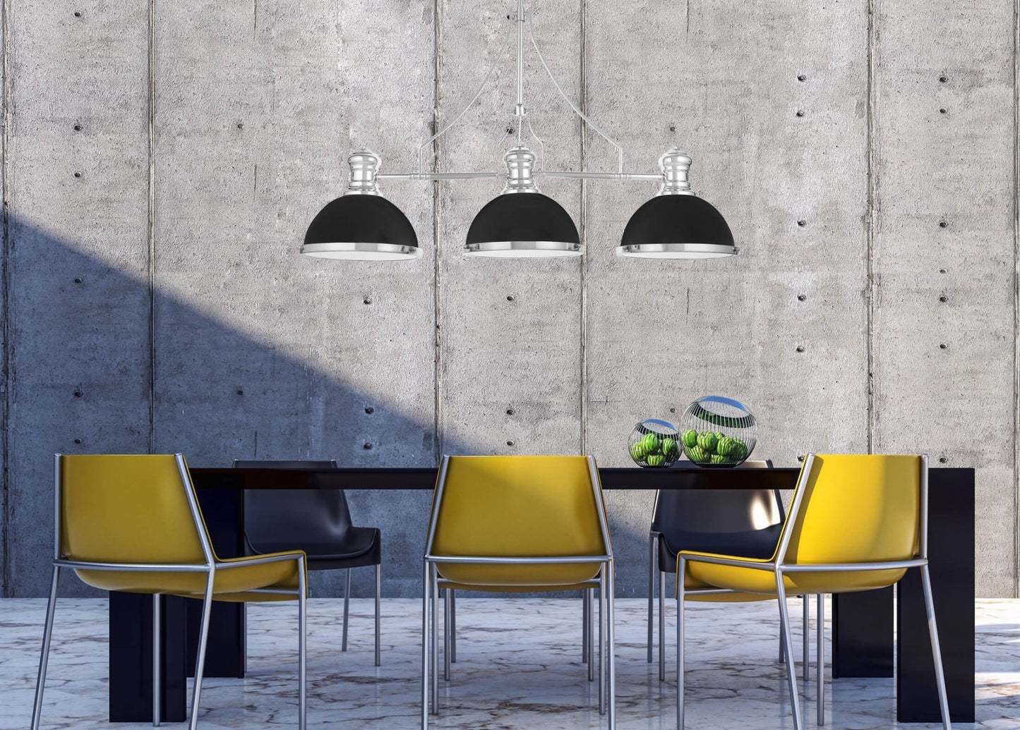 MODERN INDUSTRIAL PENDANT LAMP BLACK ETTORE W3 - LuminaLux