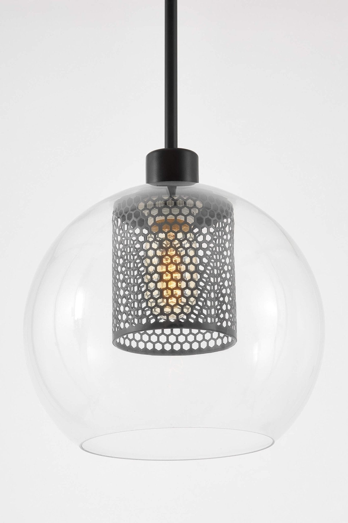 MODERN PENDANT LAMP BLACK NET W1 - LuminaLux