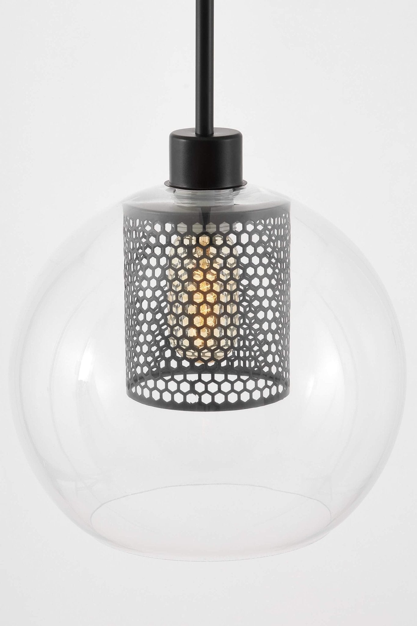 MODERN PENDANT LAMP BLACK NET W1 - LuminaLux