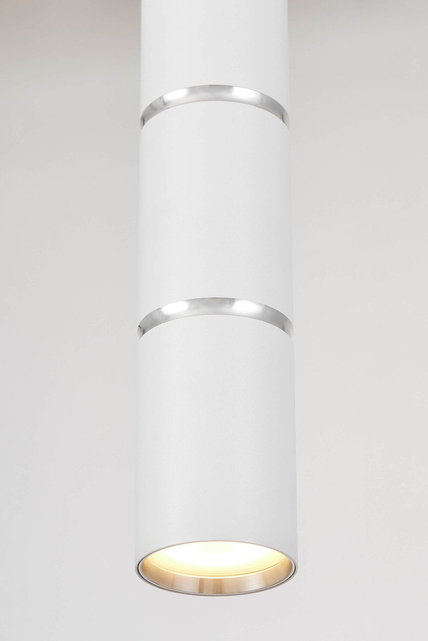 MODERN WHITE CHROME TUBE PENDANT LAMP ASTI W1 - LuminaLux