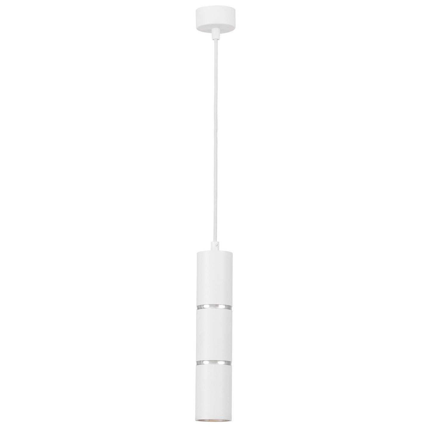 MODERN WHITE CHROME TUBE PENDANT LAMP ASTI W1 - LuminaLux