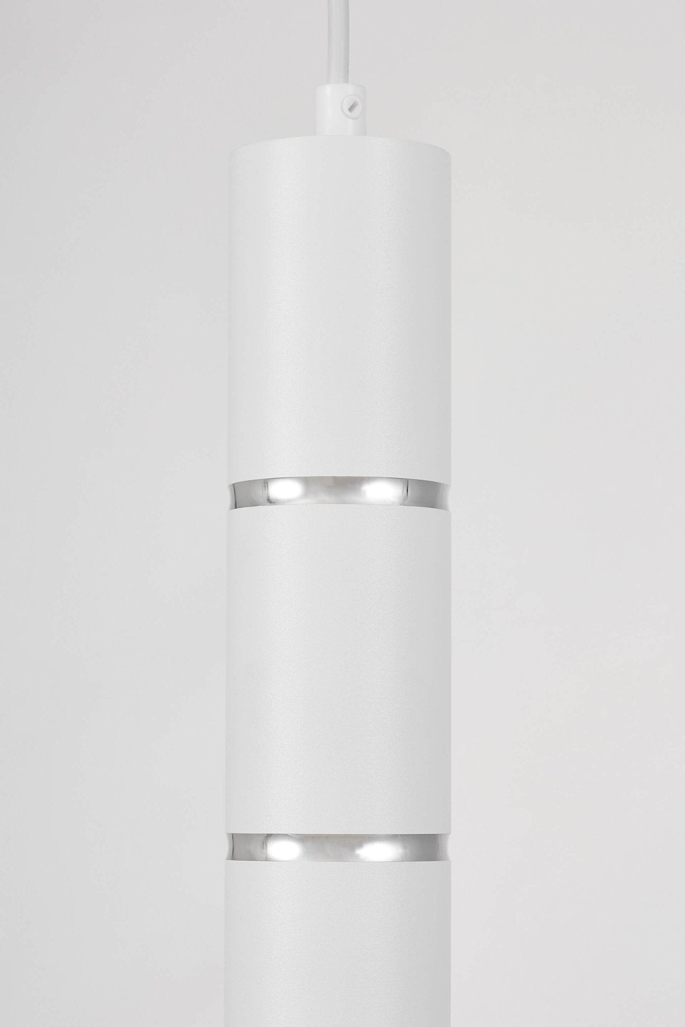MODERN WHITE CHROME TUBE PENDANT LAMP ASTI W1 - LuminaLux