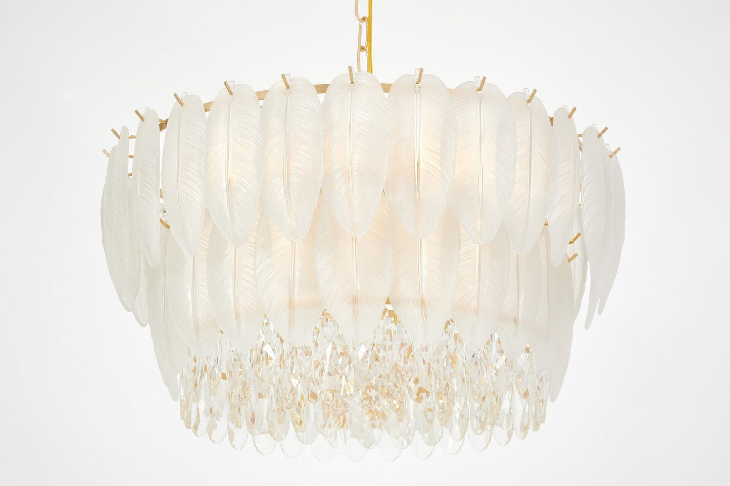 MODERN WHITE - GOLD CAVALINI D60 CRYSTAL CHANDELIER - LuminaLux