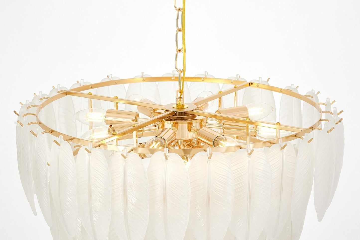 MODERN WHITE - GOLD CAVALINI D60 CRYSTAL CHANDELIER - LuminaLux