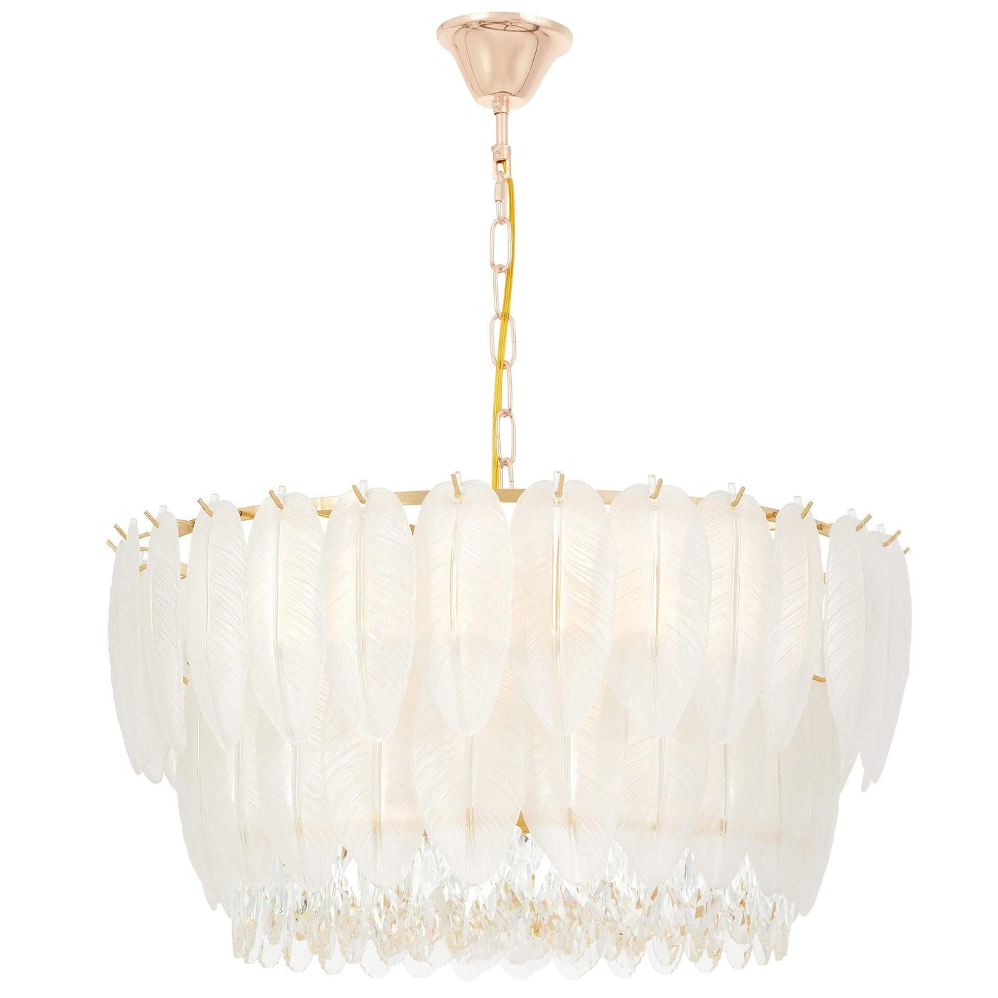 MODERN WHITE - GOLD CAVALINI D60 CRYSTAL CHANDELIER - LuminaLux