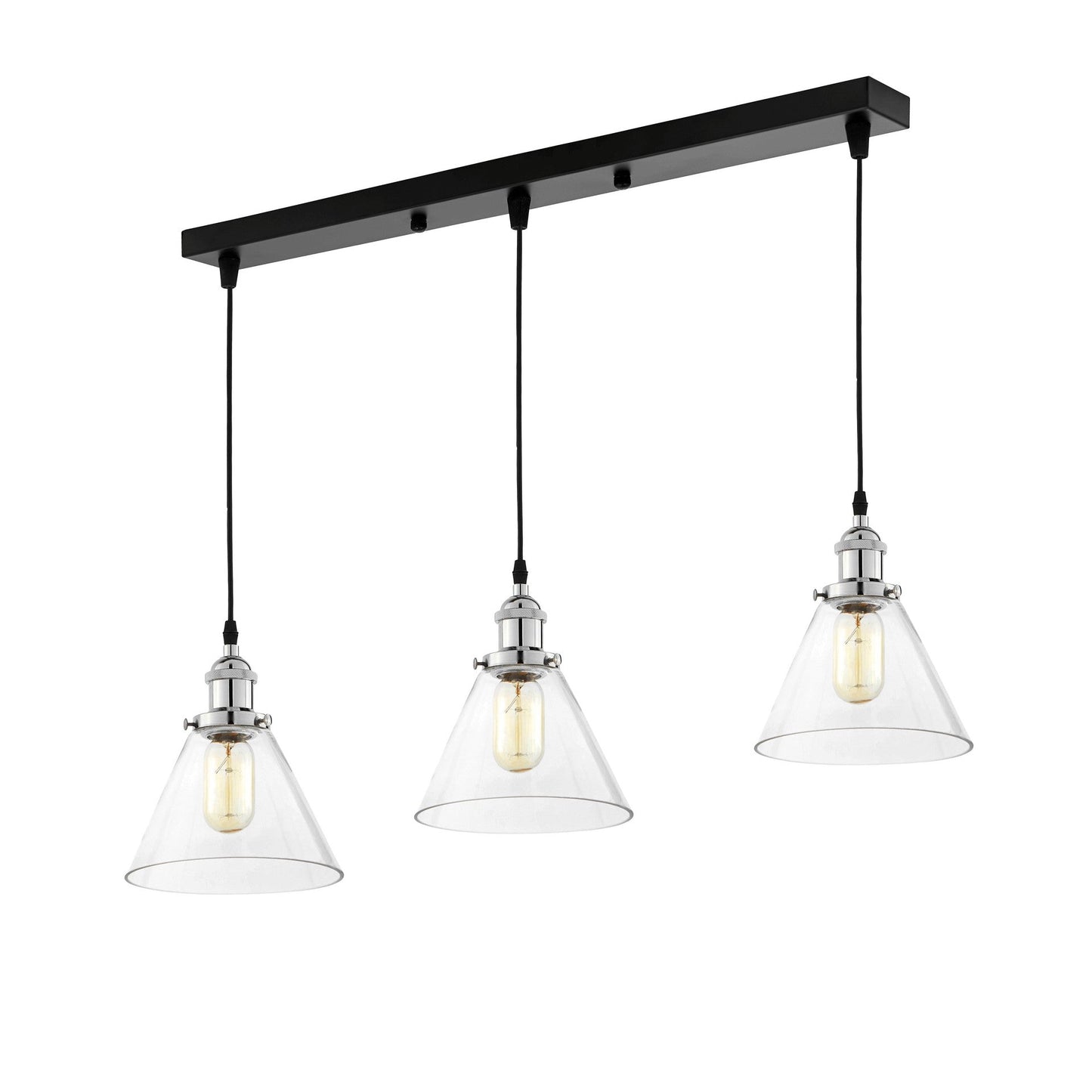 TRIPLE LOFT CHROME PENDANT LAMP NUBI W3 PRO - LuminaLux