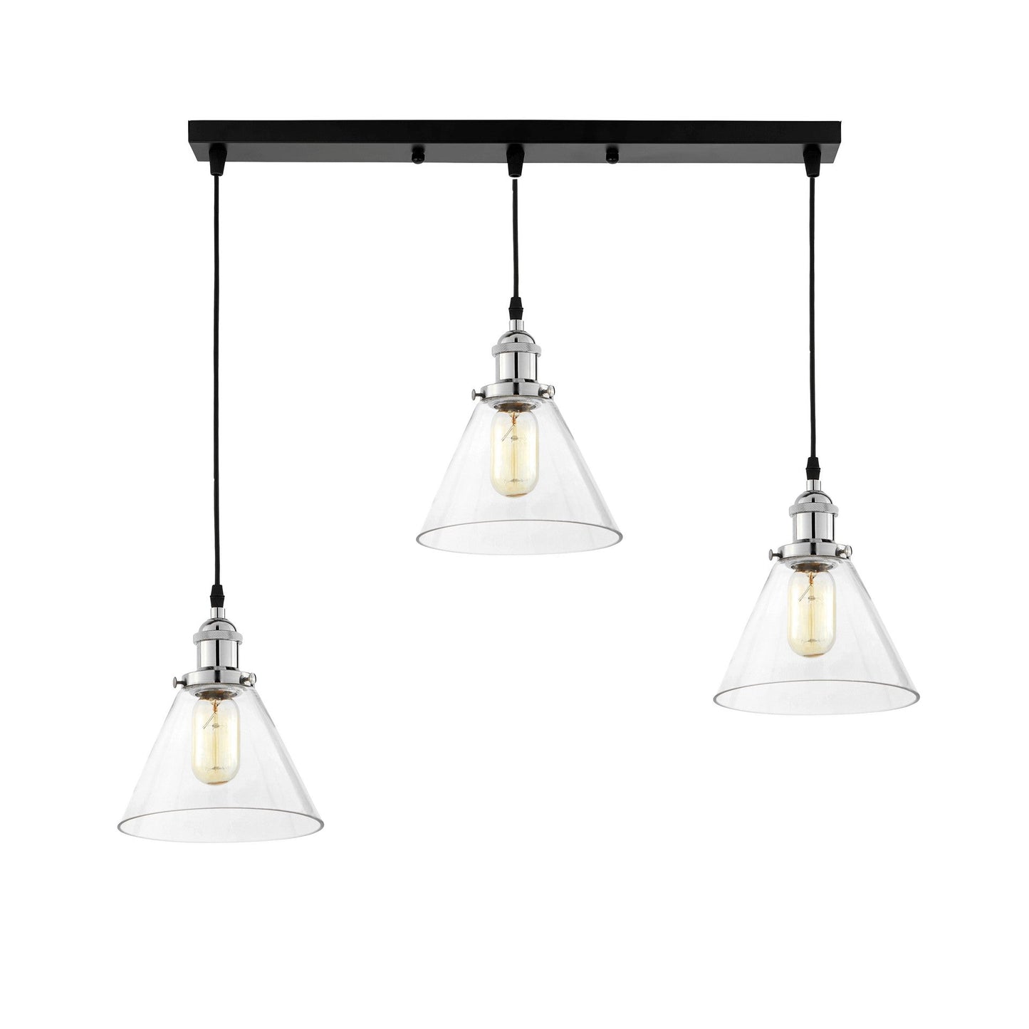 TRIPLE LOFT CHROME PENDANT LAMP NUBI W3 PRO - LuminaLux