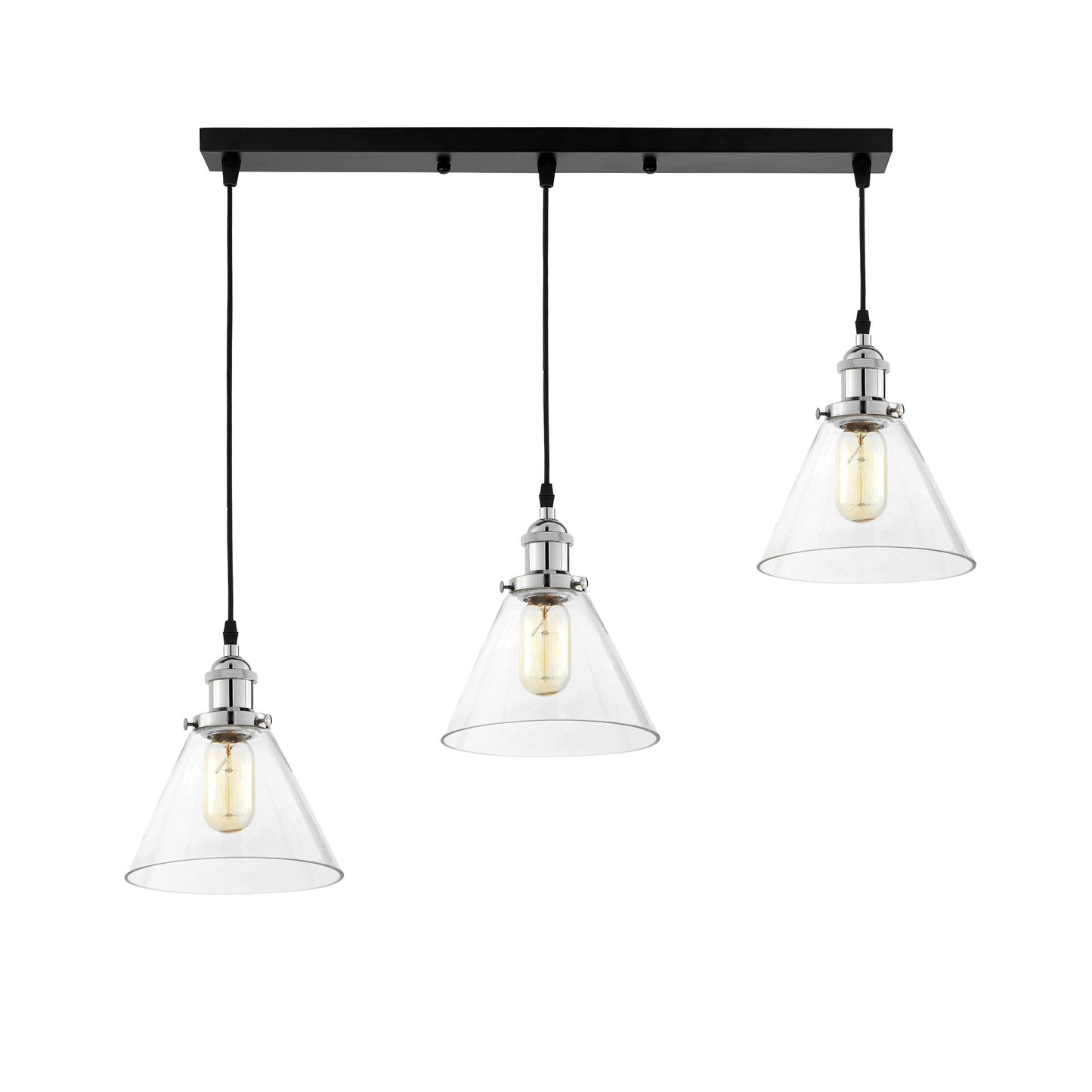 TRIPLE LOFT CHROME PENDANT LAMP NUBI W3 PRO - LuminaLux